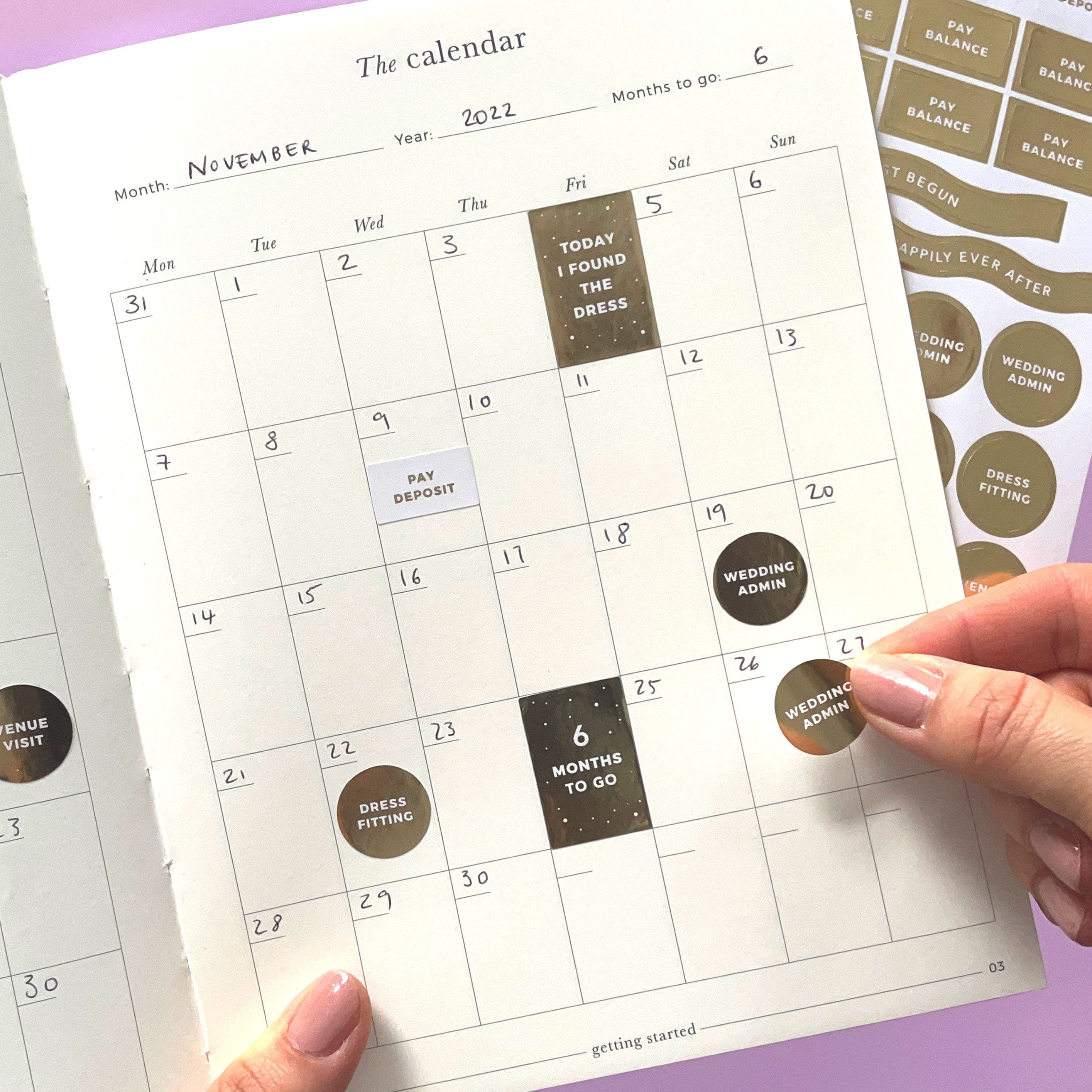 Ivory Cloth Wedding Planner Book with Gold Foil and Gilt Edges - PREORDER by Blush And Gold