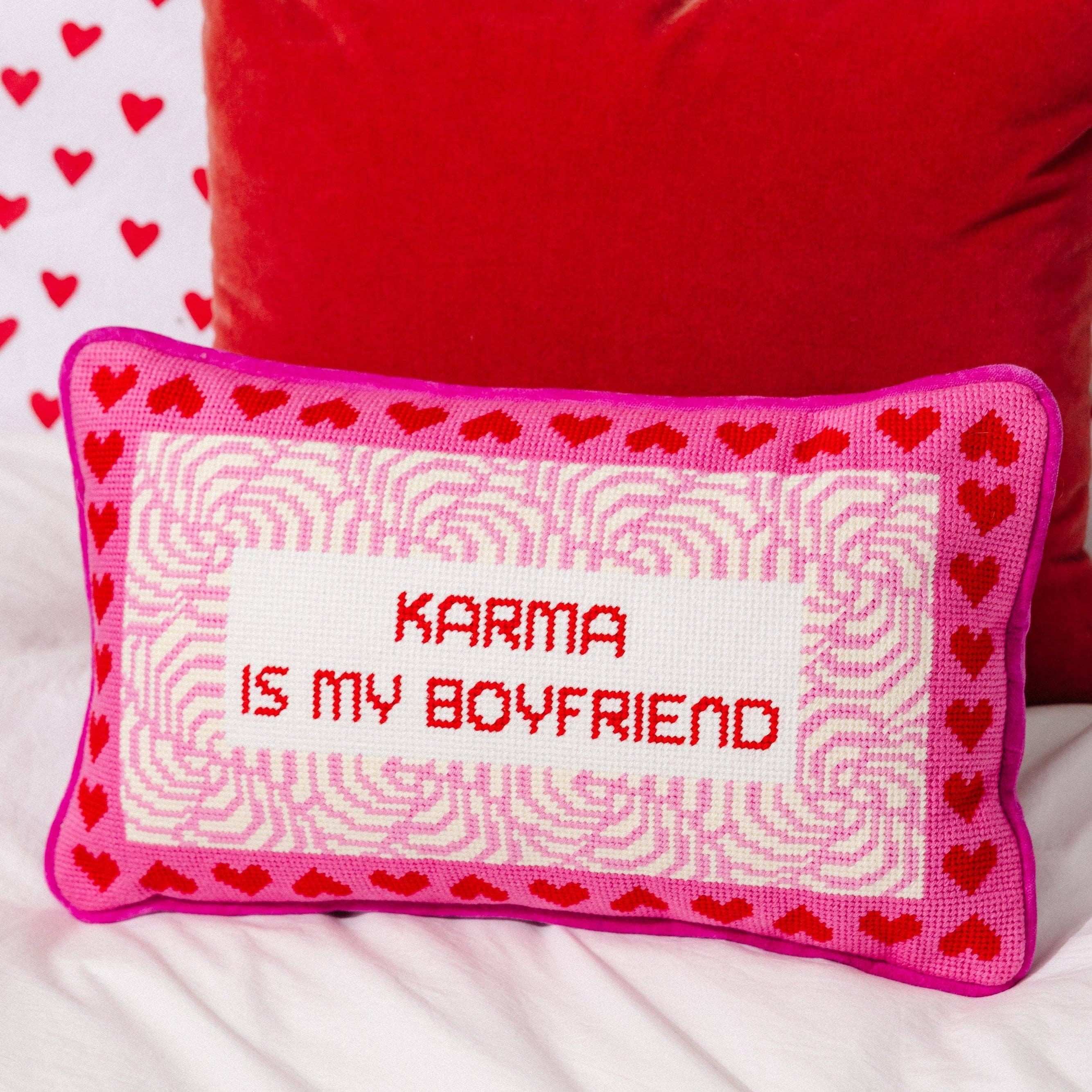 Karma Needlepoint Pillow by Furbish Studio