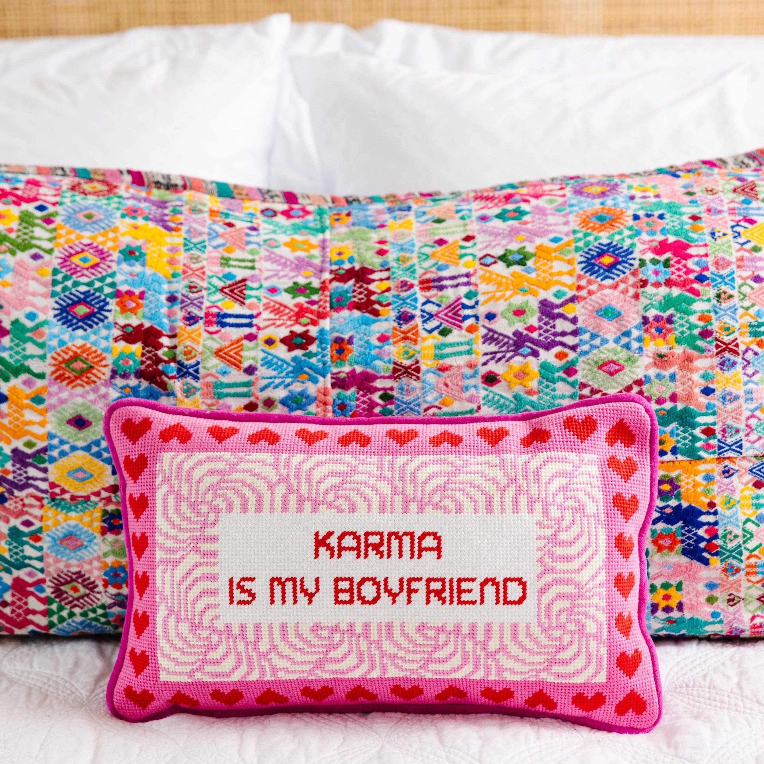 Karma Needlepoint Pillow by Furbish Studio