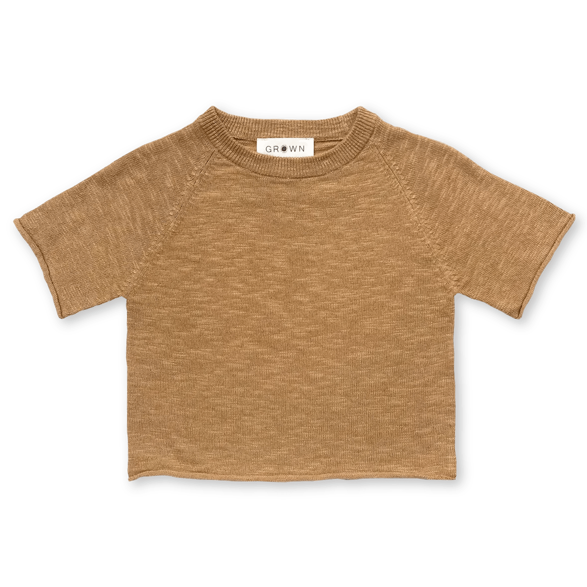 Knitted Linen Raglan Tee in Cedar by grown