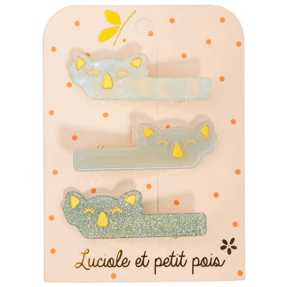 Koala hair clips (trio) - mother-of-pearl, plain, glitter by Luciole et Petit Pois