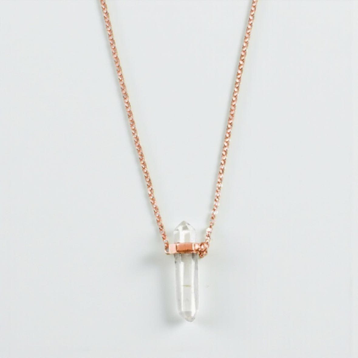 Krystle Knight Lunar Quartz Necklace Clear Quartz Rose Gold Plated by Krystle Knight
