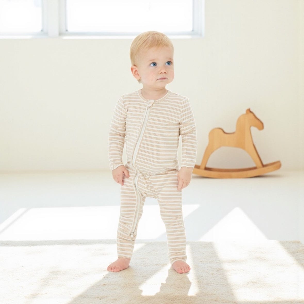 Kynd Baby Day or Night Baby Onesie - Neutral Stripe NB and 0-3 Mths by Kynd Baby