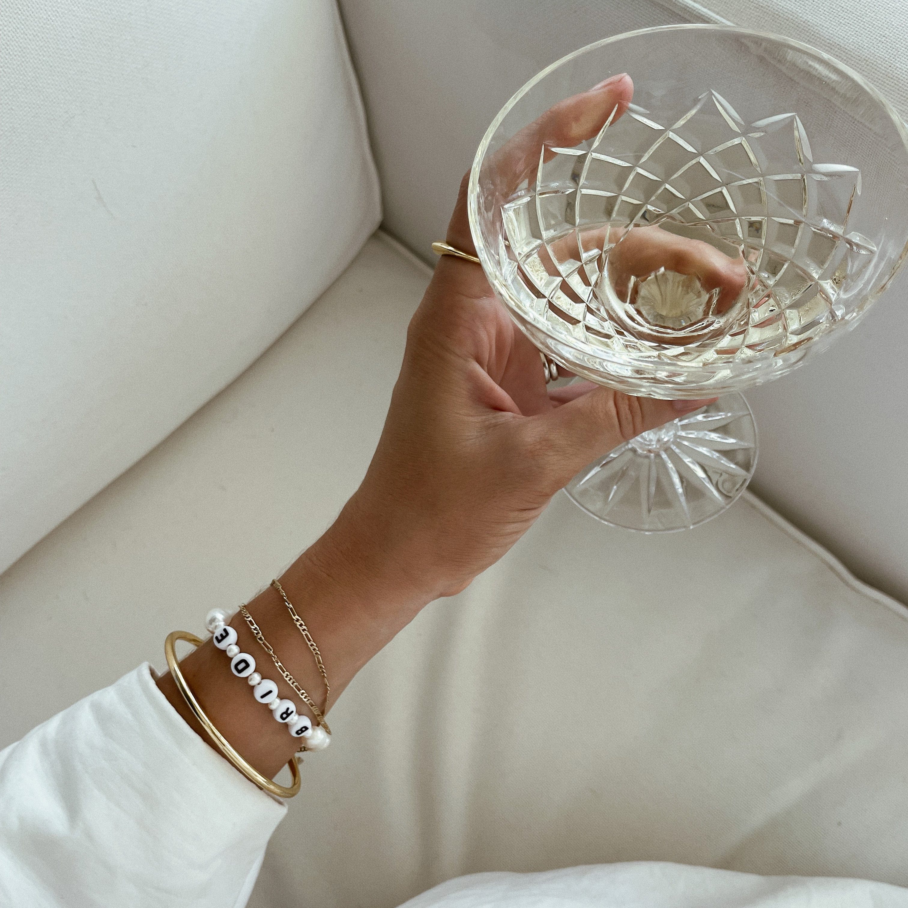 letters and pearls bracelet by Claya