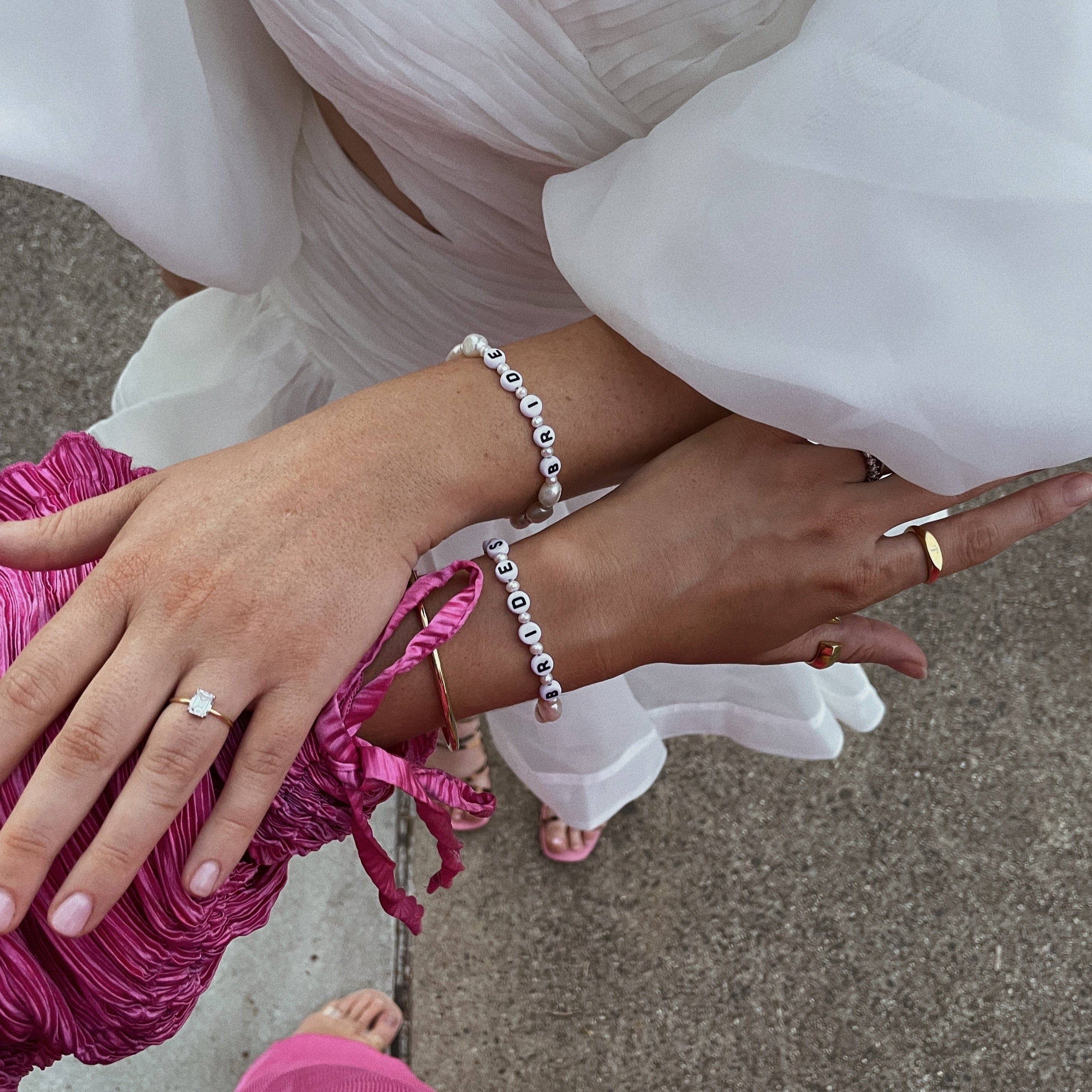 letters and pearls bracelet by Claya