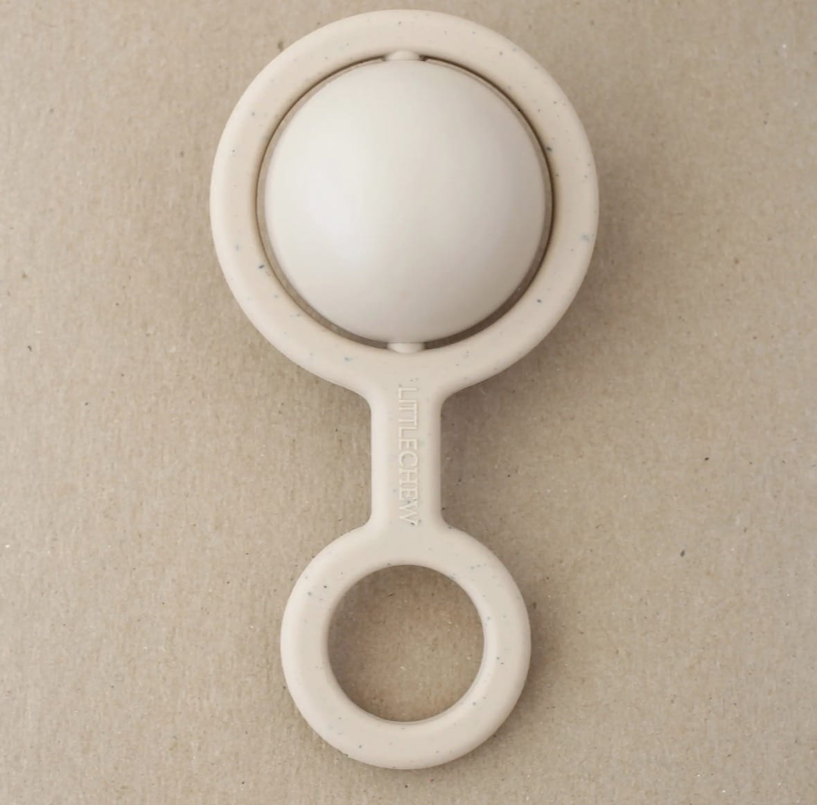 LittleCHEW Ora Toy Rattle + Teether – Baby Toy Beige by Little Chew