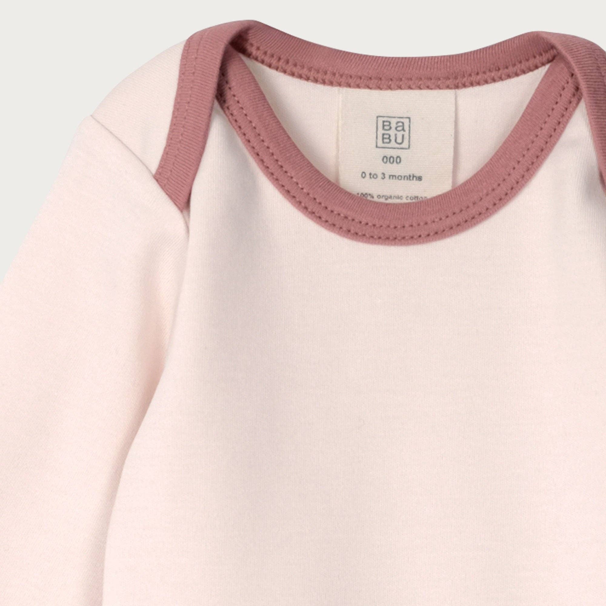 Long Sleeve Bodysuit - Petal Contrast 0-3 months by Babu