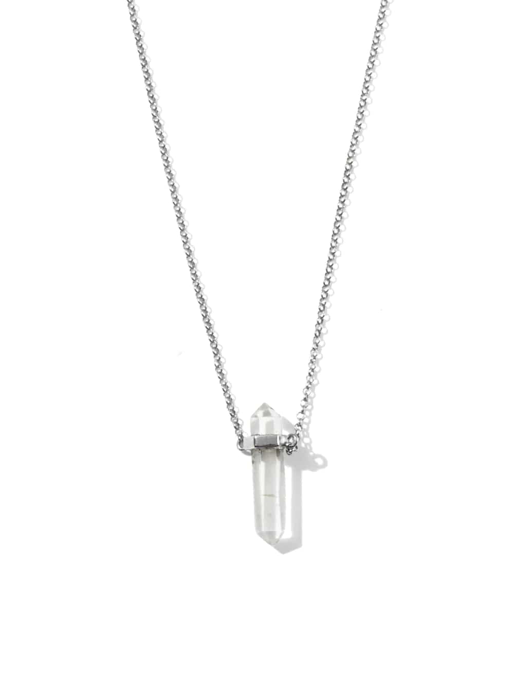 Lunar Quartz Necklace Clear Quartz Sterling Silver by Krystle Knight