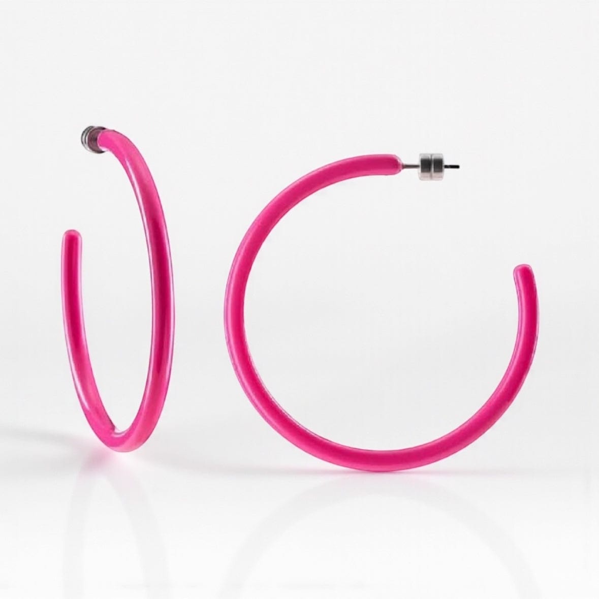 MACHETE Large Hoop Earrings - Neon Pink Neon Pink by Machete