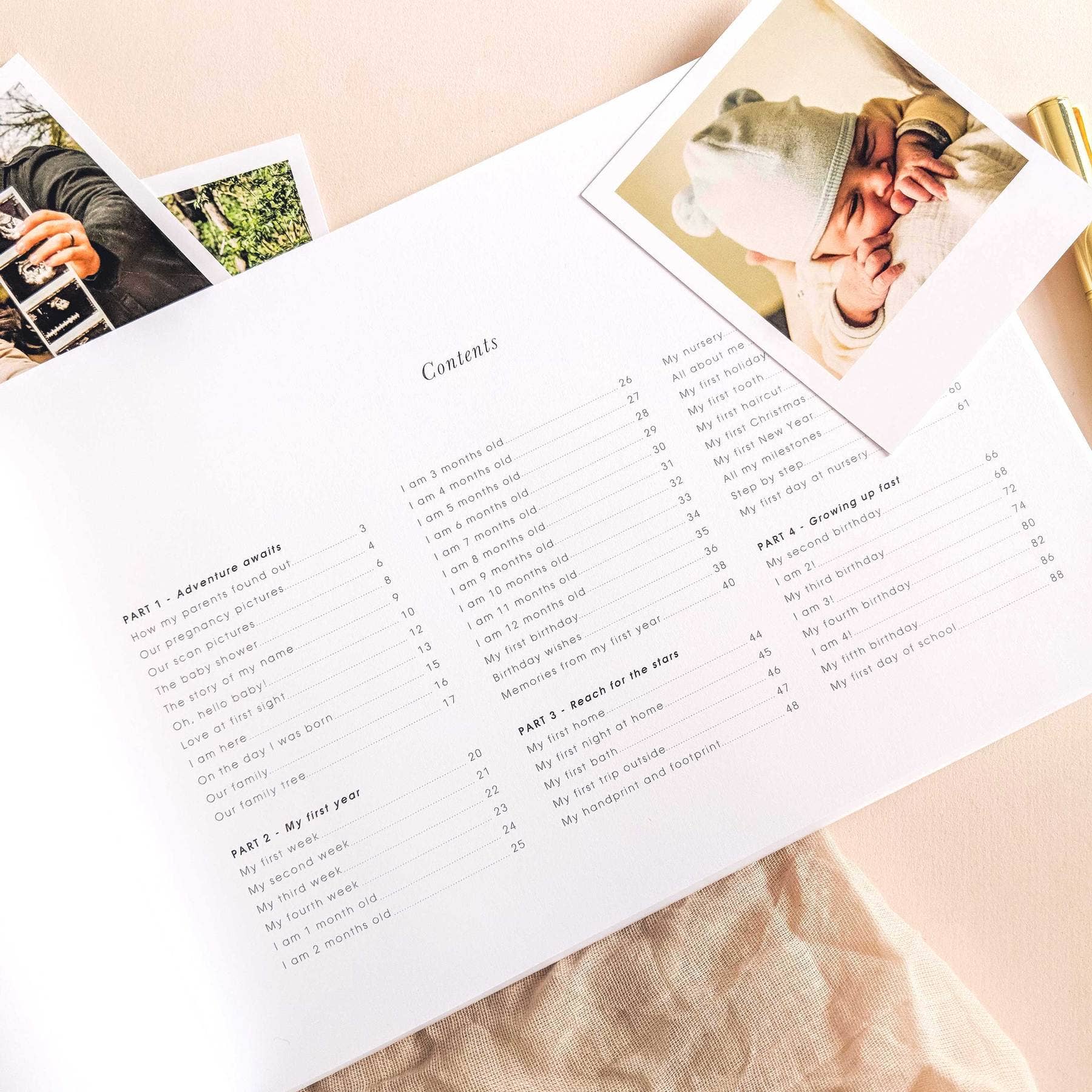 My Baby Journal (Ivory) newborn keepsake memory book gift by Blush And Gold