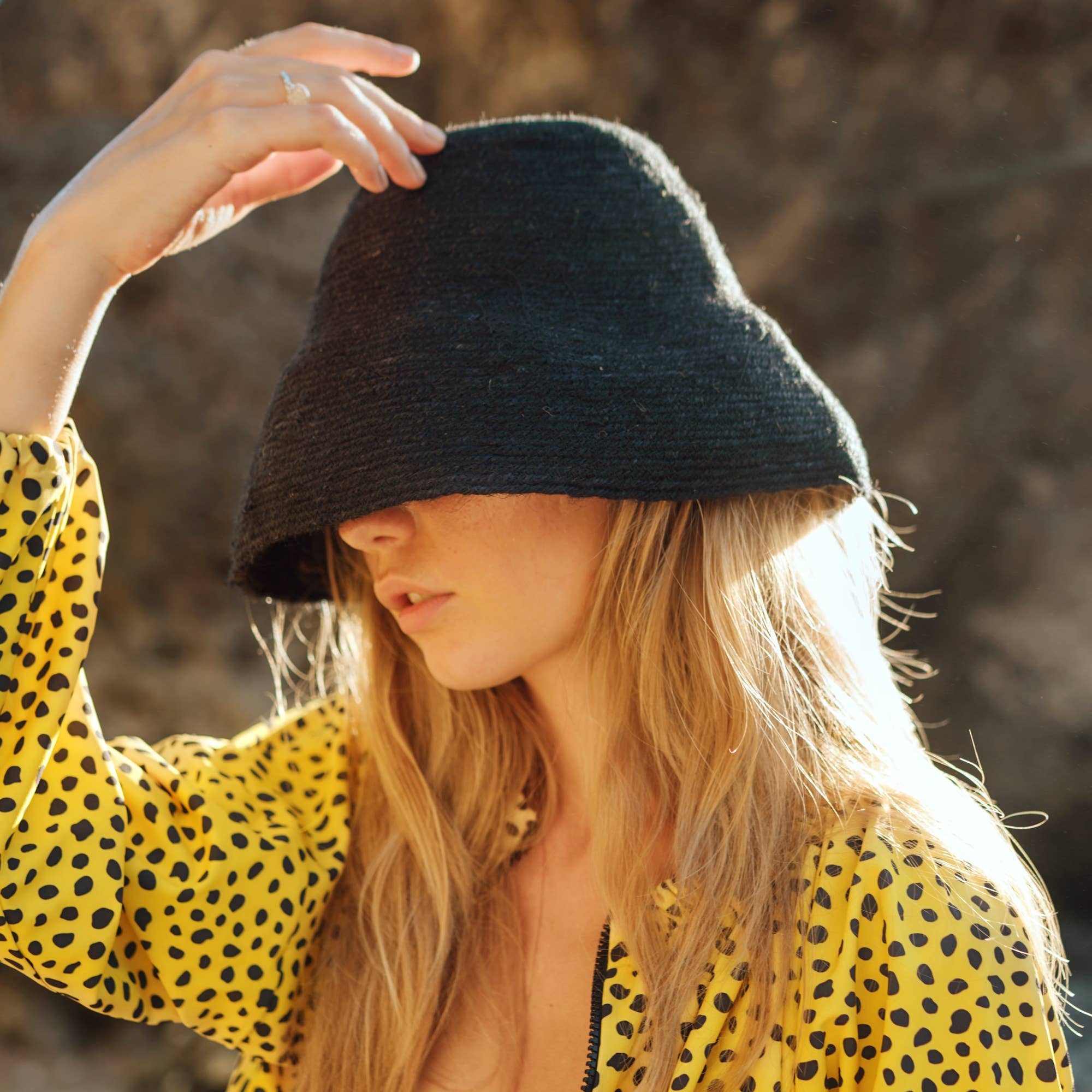 Naomi Jute Bucket Hat black by Brunna Co