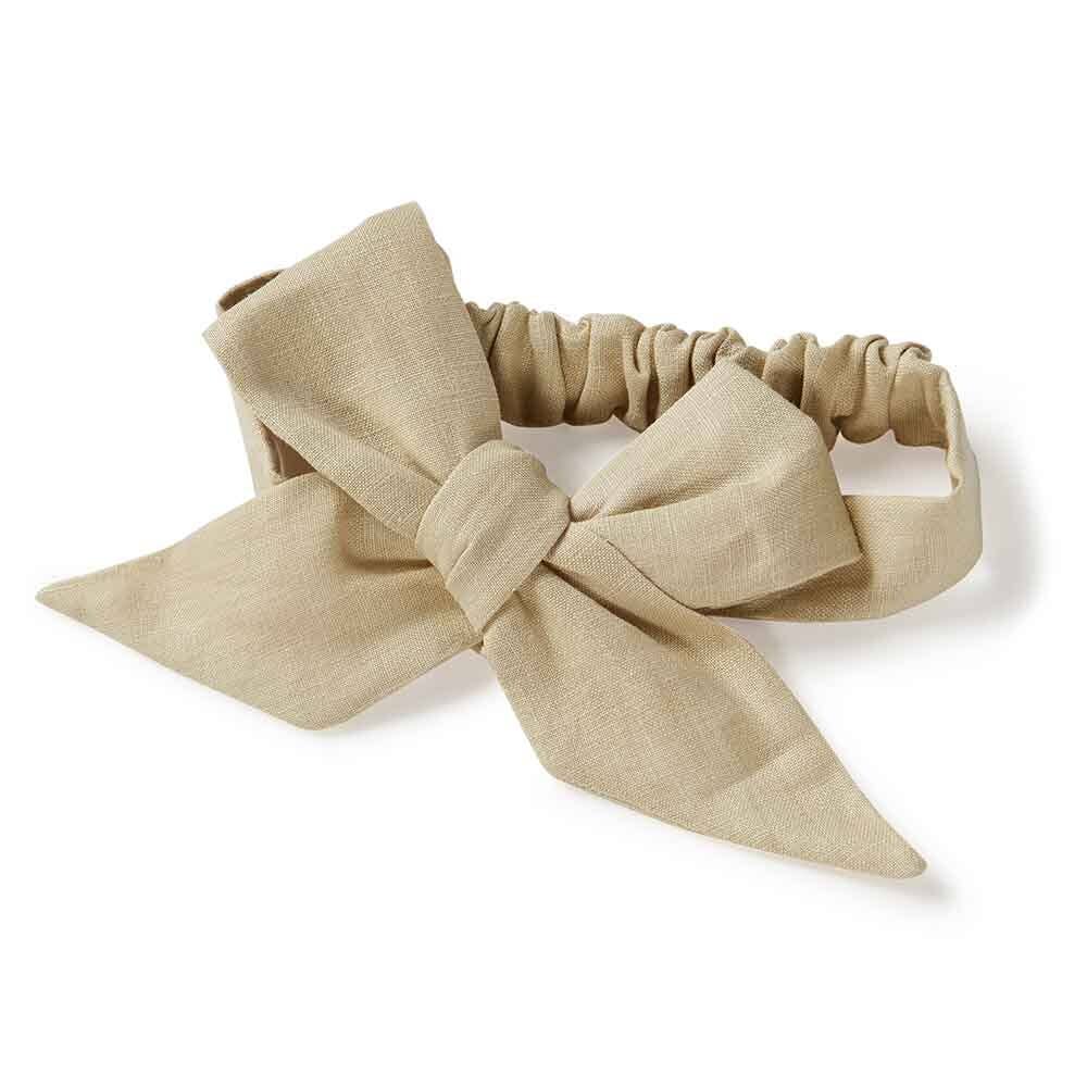 Natural Pre-Tied Linen Bow - Baby & Toddler by Snuggle Hunny