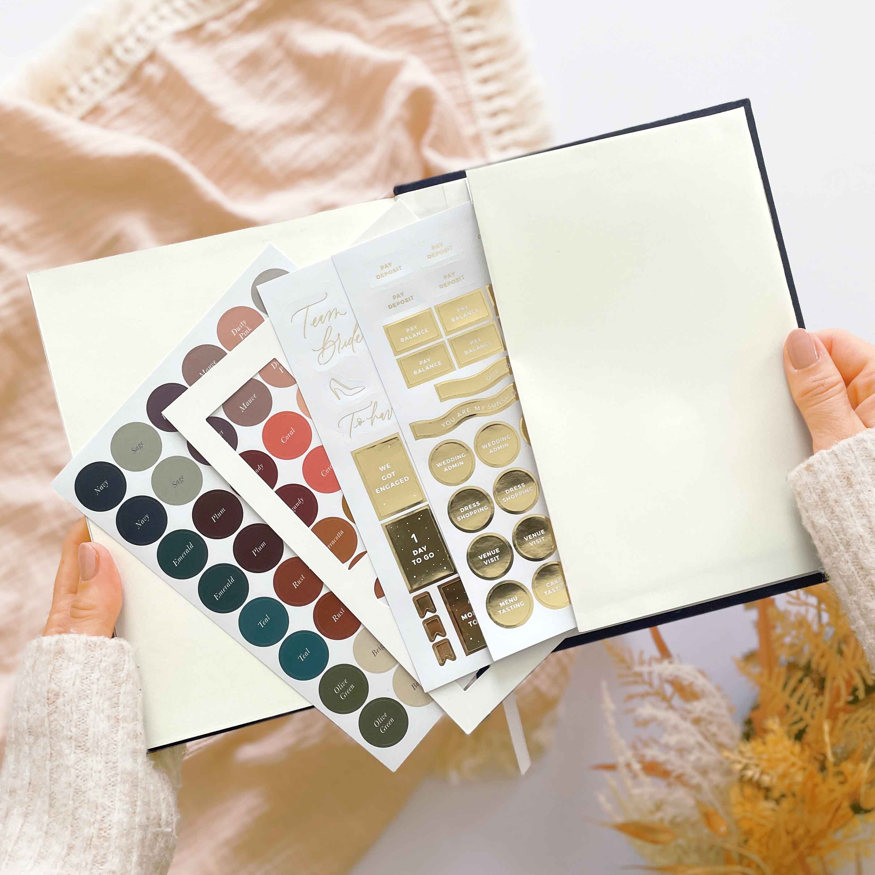 Navy Cloth Wedding Planner Book with Gold Foil + Gilt Edges by Blush And Gold