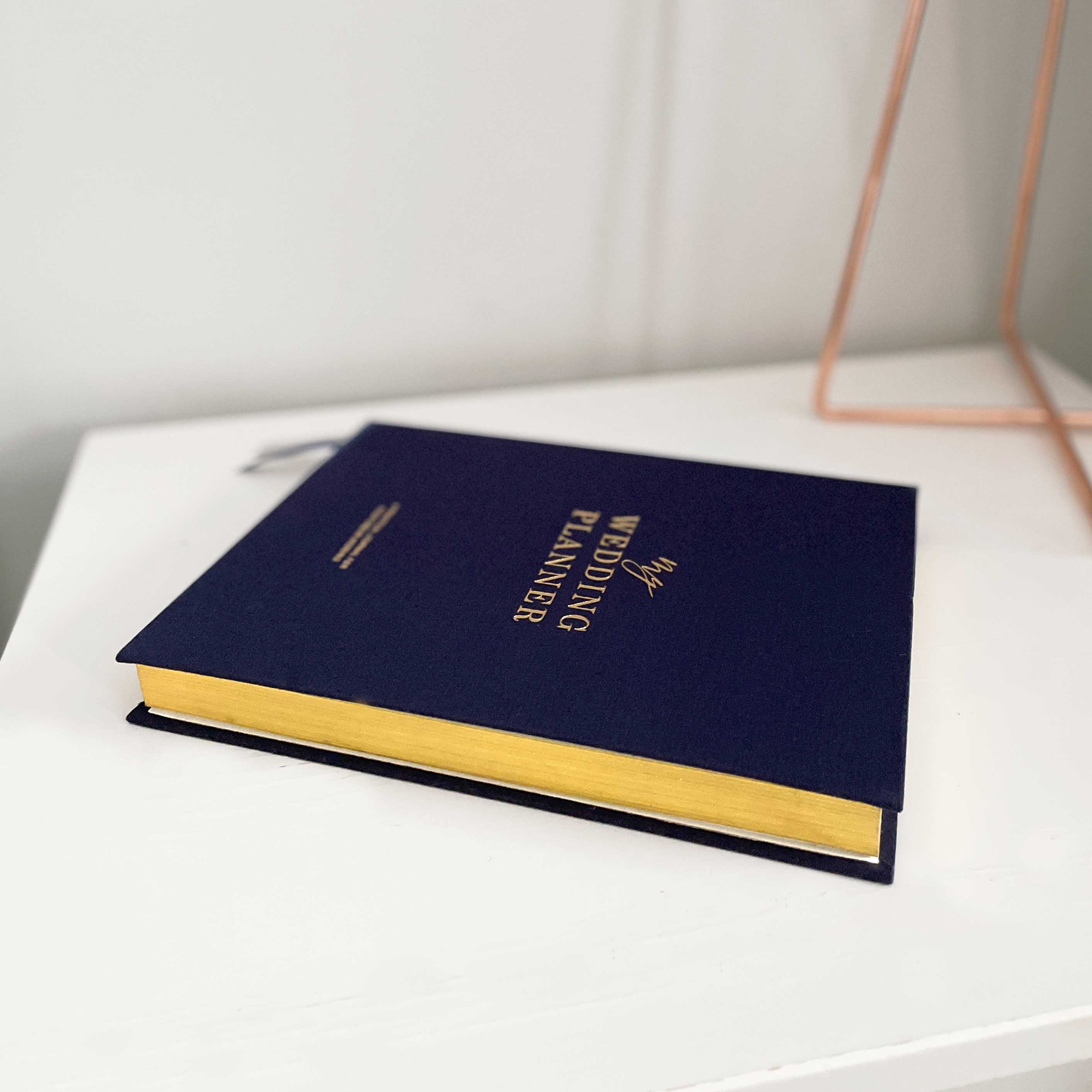 Navy Cloth Wedding Planner Book with Gold Foil + Gilt Edges by Blush And Gold