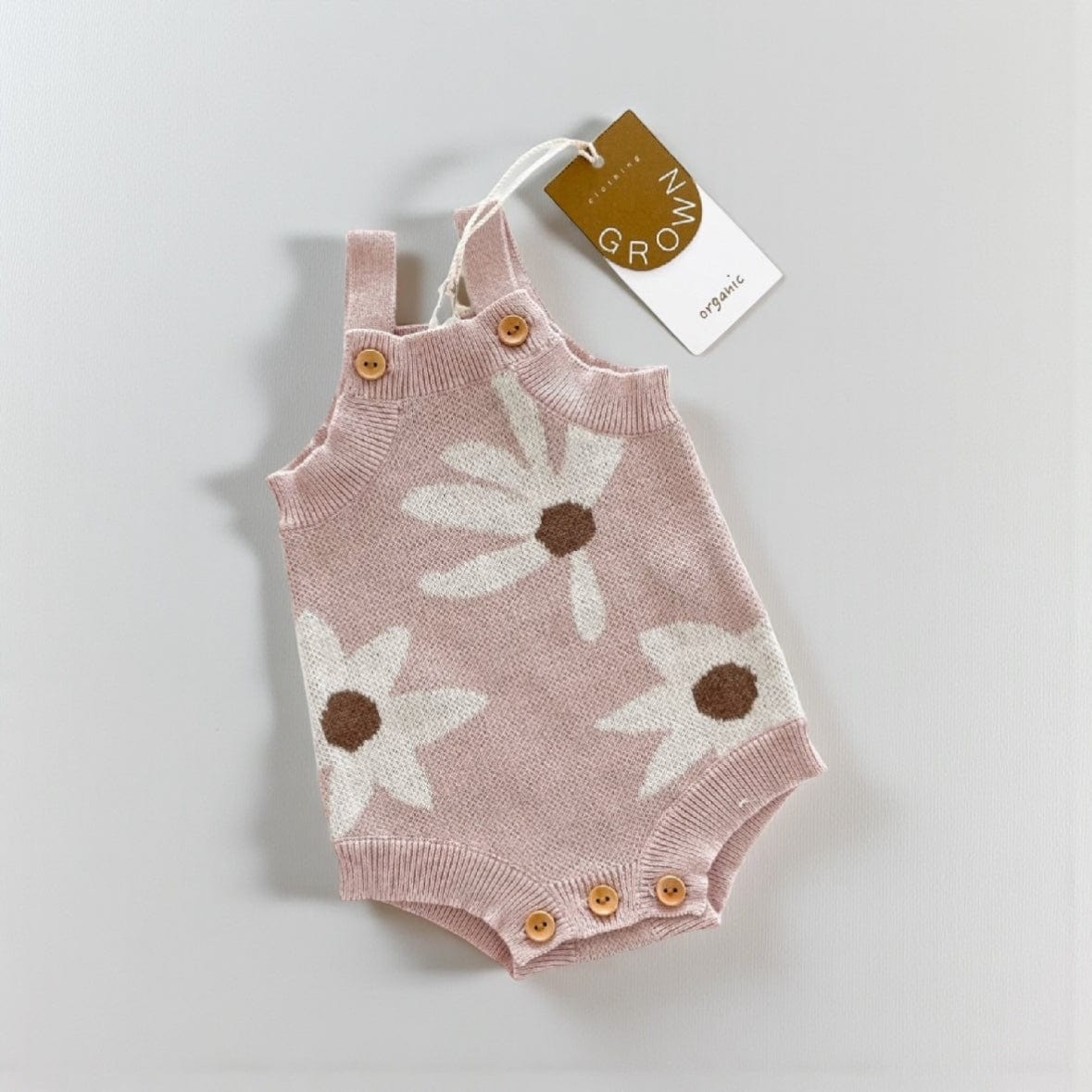 New Baby Daisy Dot knit Romper by Grown Clothing