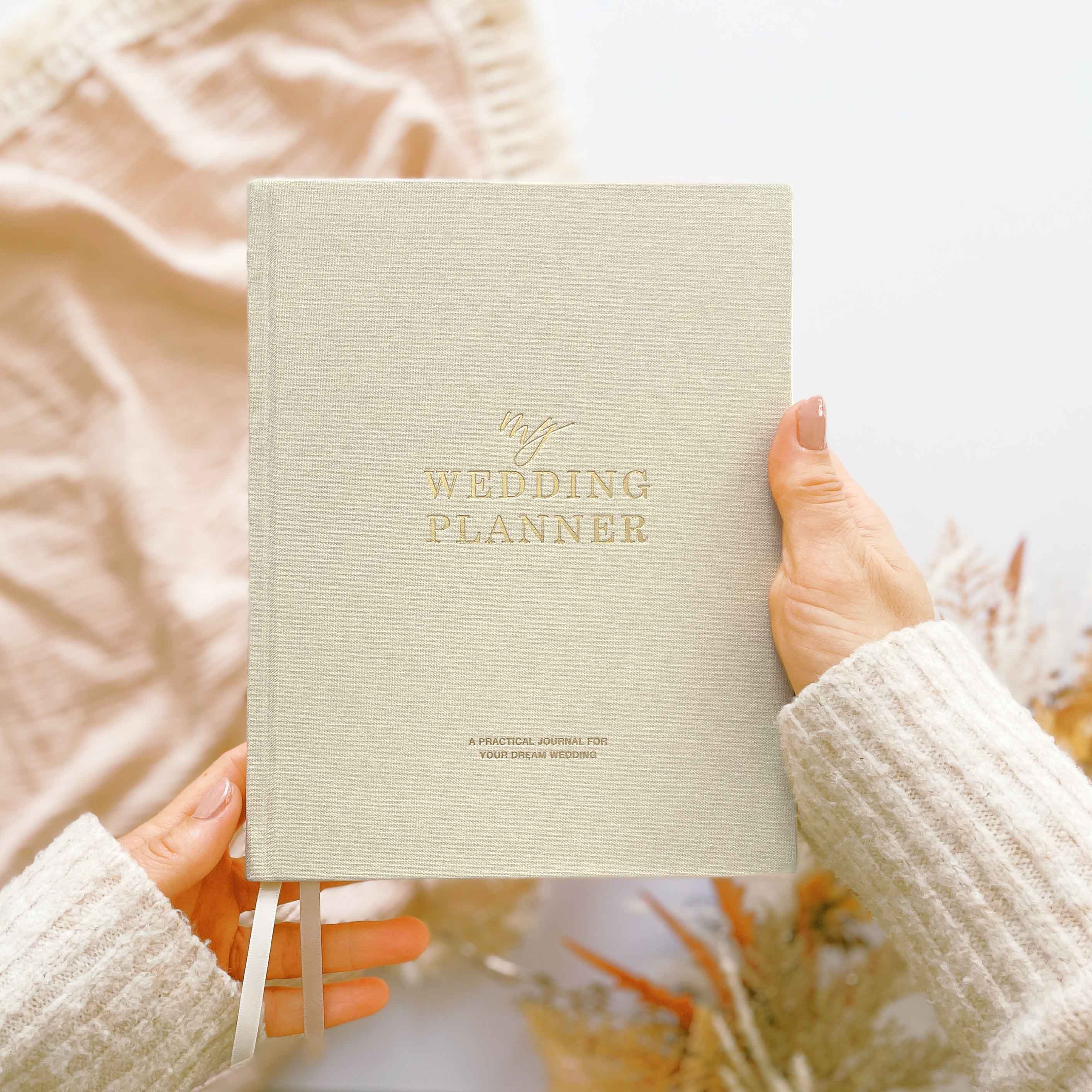 NEW - Ivory Cloth Wedding Planner Book with Gold Foil and Gi by Blush And Gold