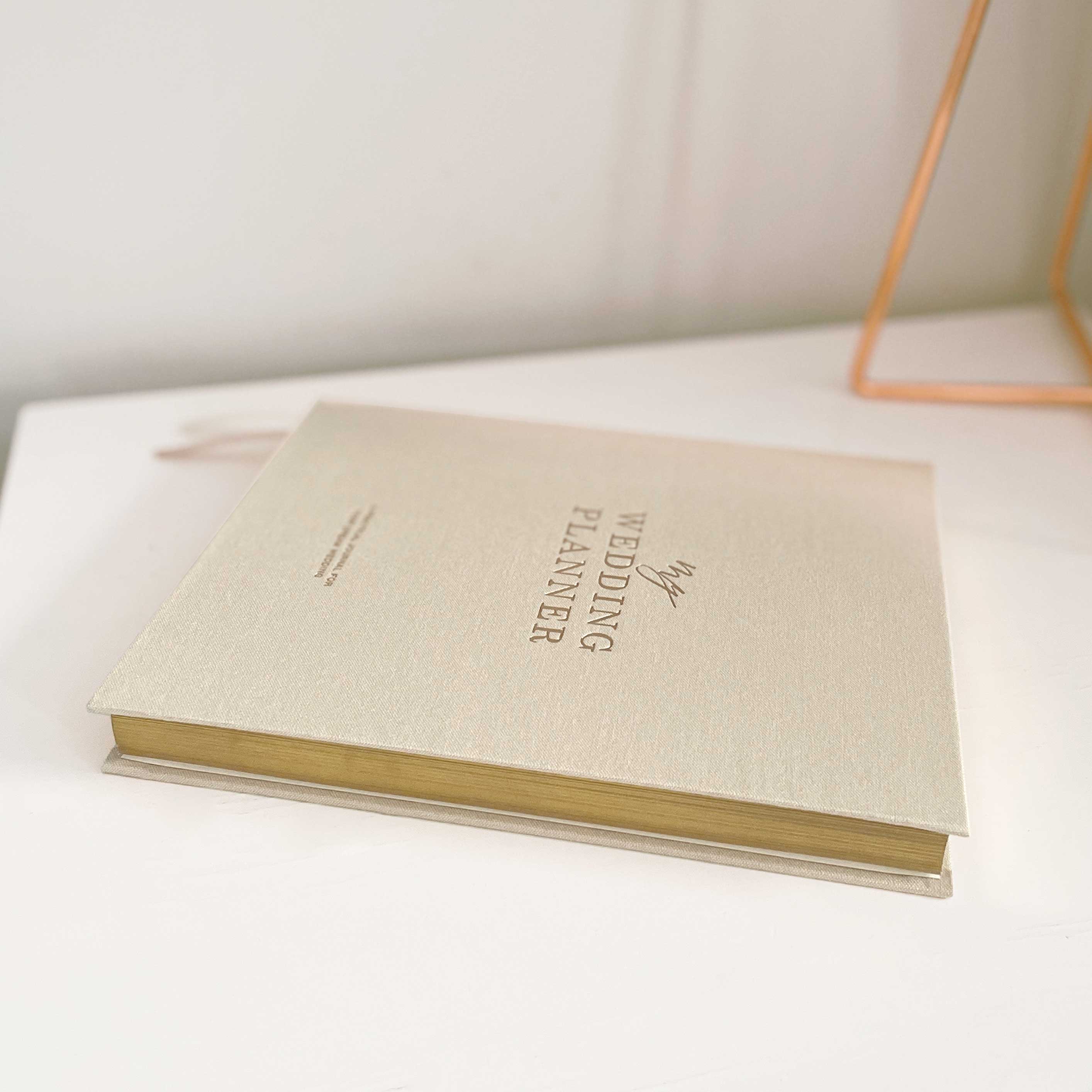 NEW - Ivory Cloth Wedding Planner Book with Gold Foil and Gi by Blush And Gold