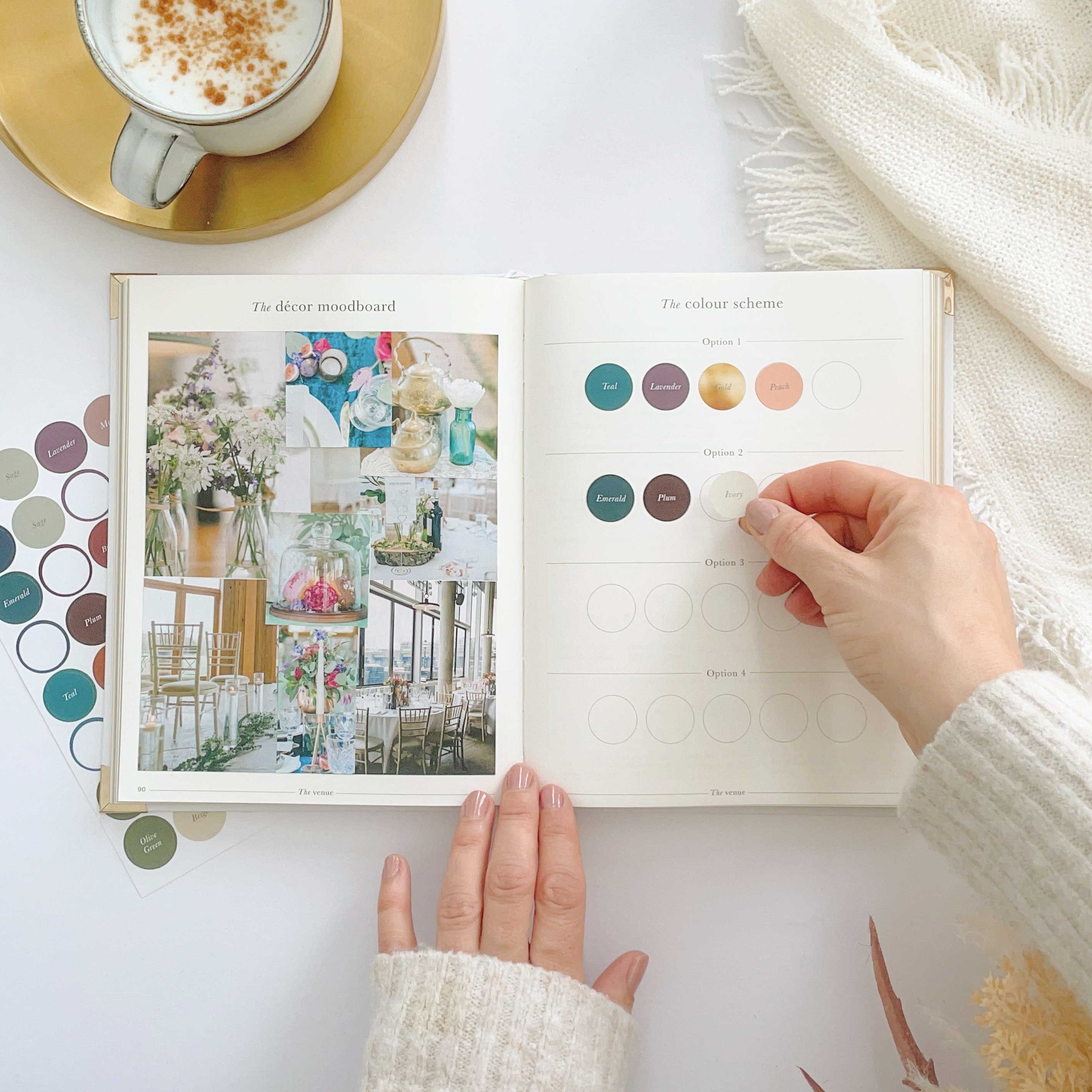 NEW - Ivory Cloth Wedding Planner Book with Gold Foil and Gi by Blush And Gold