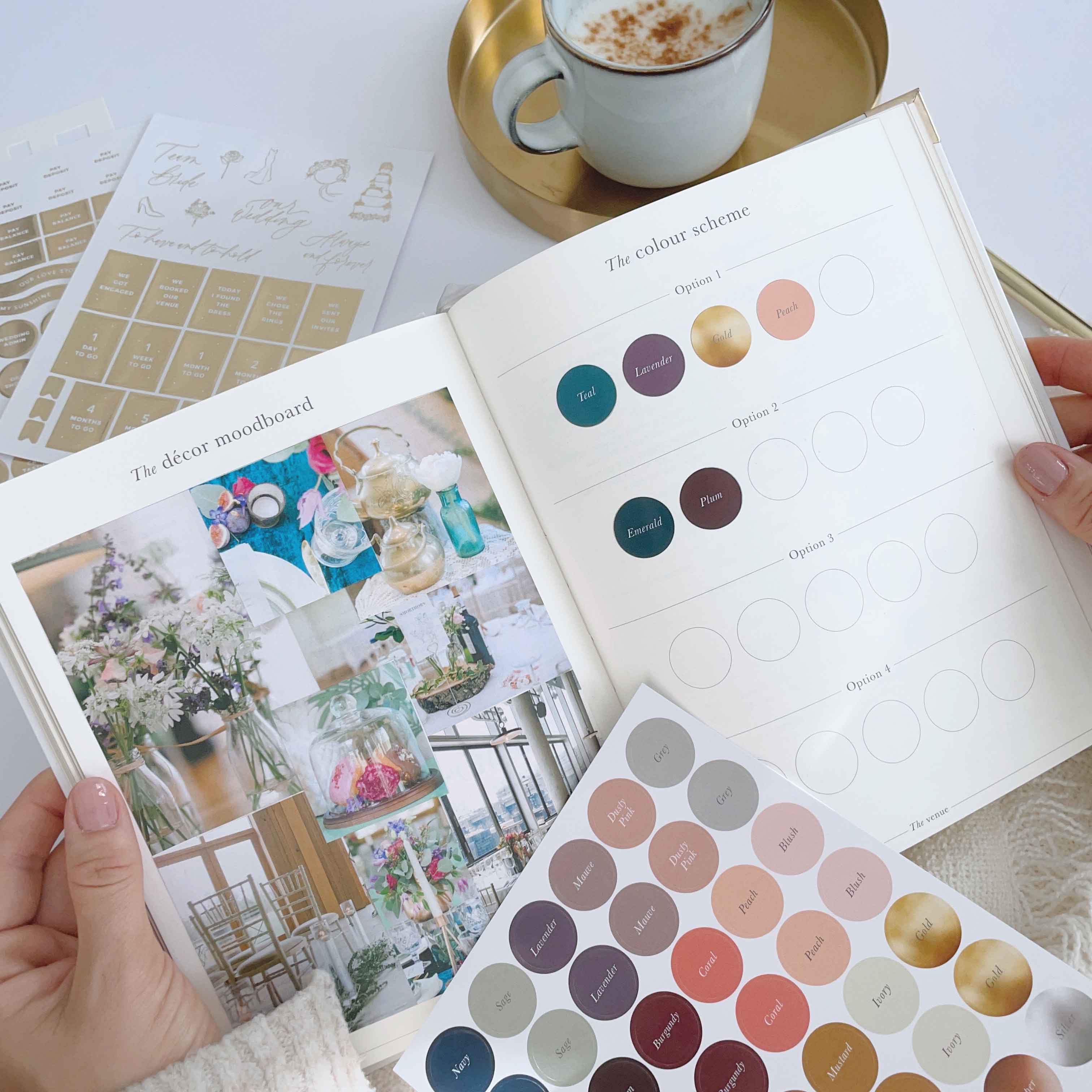 NEW - Ivory Cloth Wedding Planner Book with Gold Foil and Gi by Blush And Gold