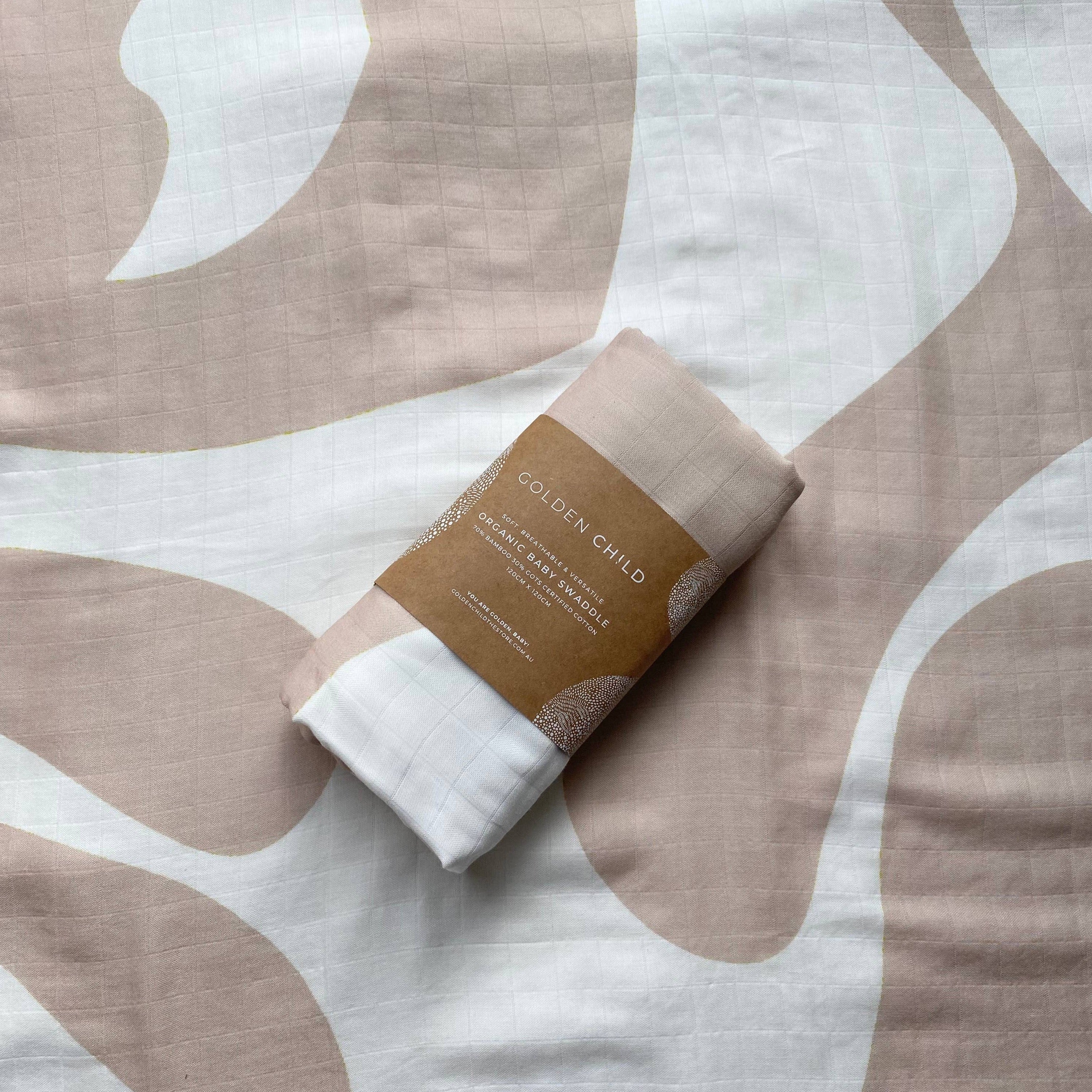 Organic Cotton Baby Swaddle in 2 colours by Golden Child