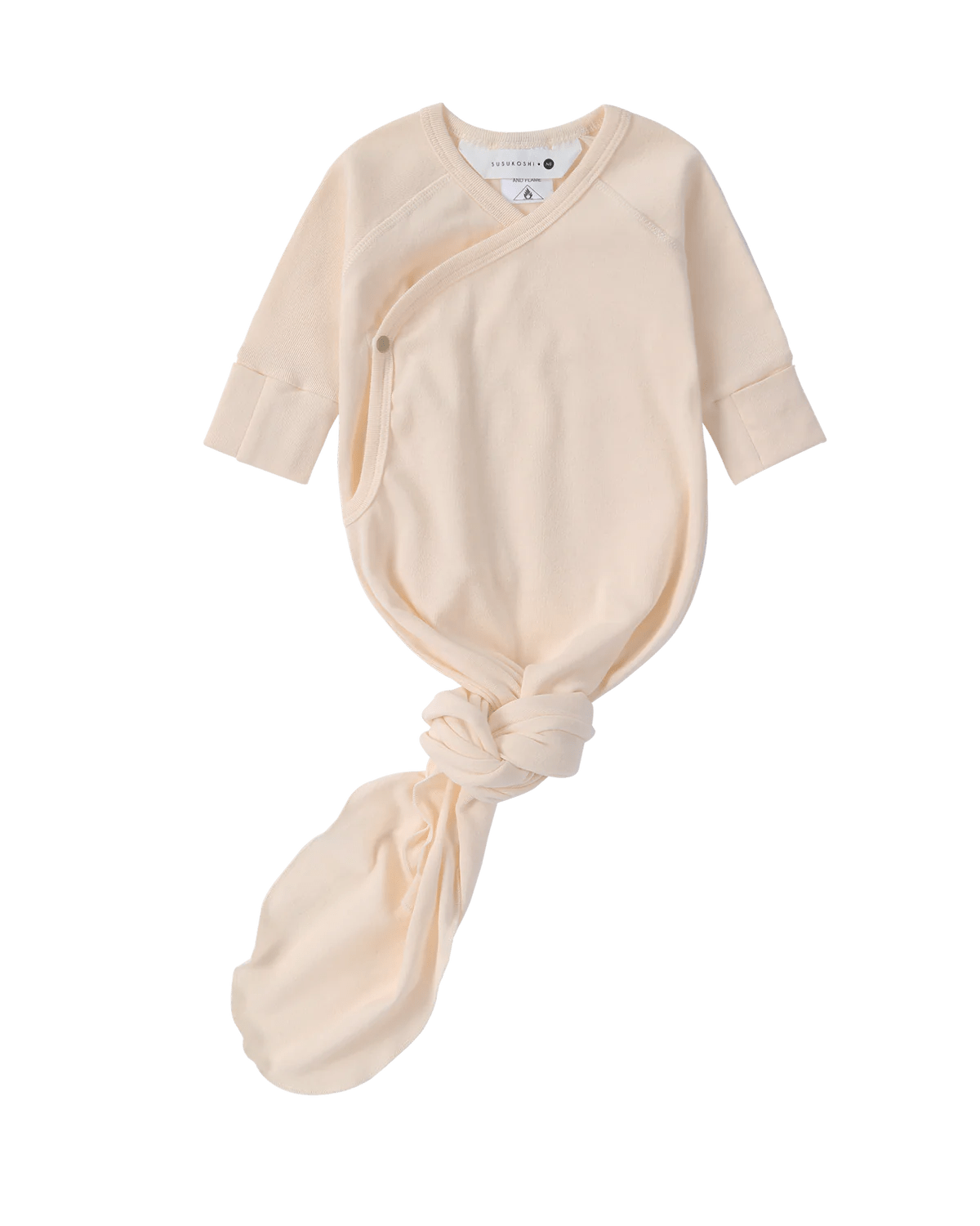 Organic Cotton New Born Baby Kimono Gown -  Eggshell or Salt Eggshell by Susukoshi