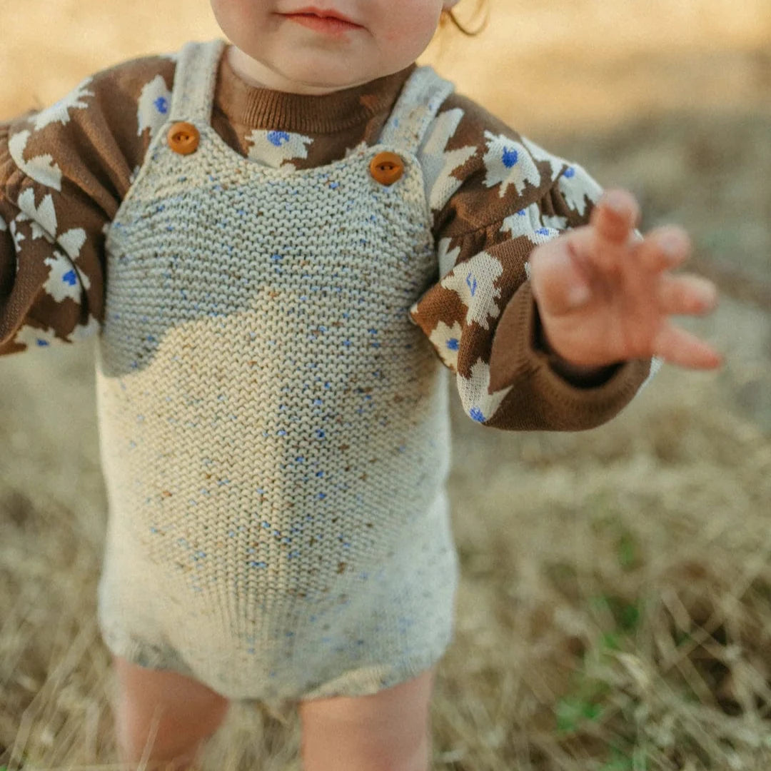Organic Funfetti Romper in Sea by Grown