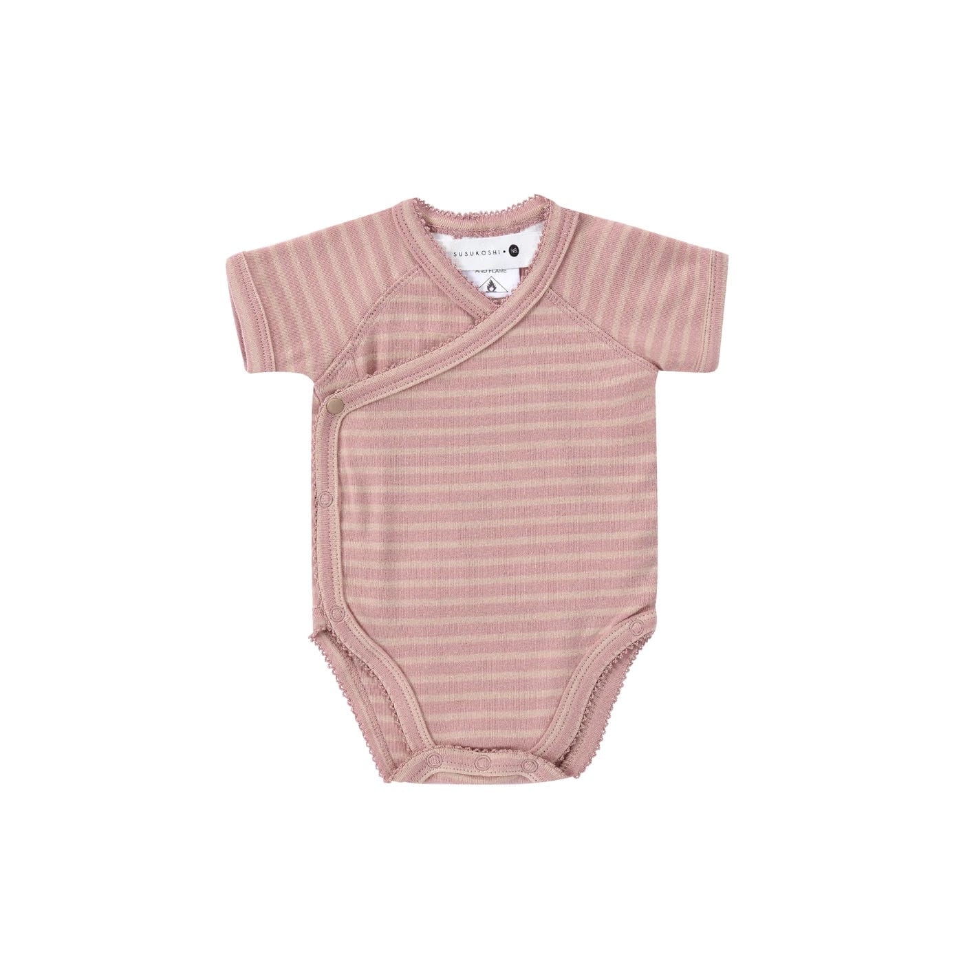 organic kimono bodysuit in 4 colours Candy Floss by Susukoshi