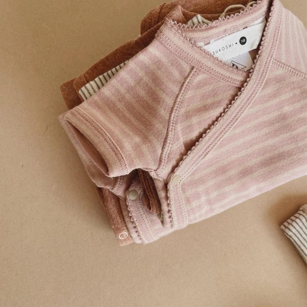 organic kimono bodysuit in 4 colours by Susukoshi