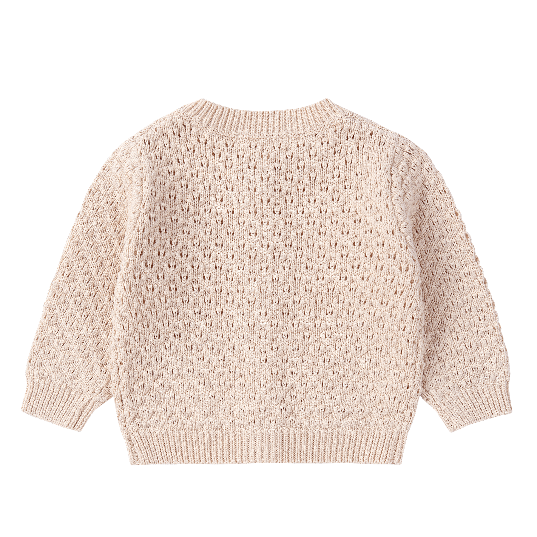 organic knit cardigan - pointelle cream by Susukoshi