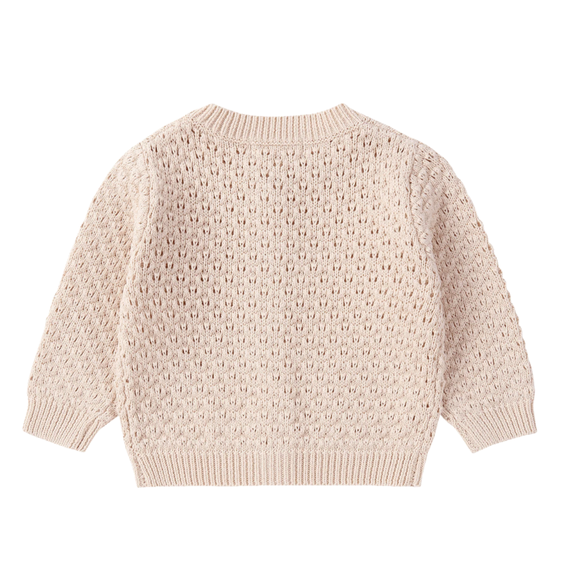 organic knit cardigan - pointelle cream by Susukoshi