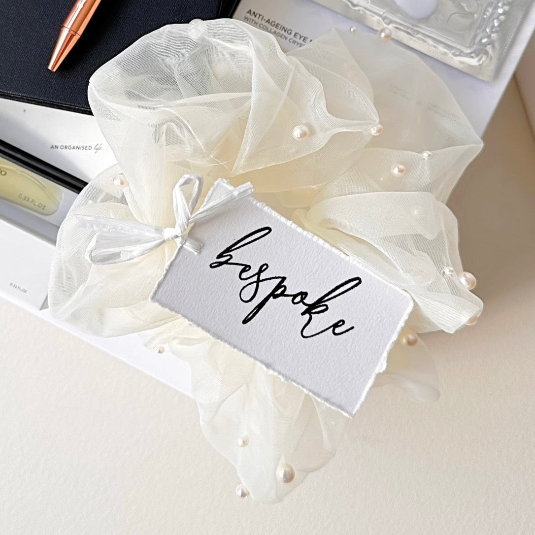Pearl Organza Scrunchie by Bespoke Bridal