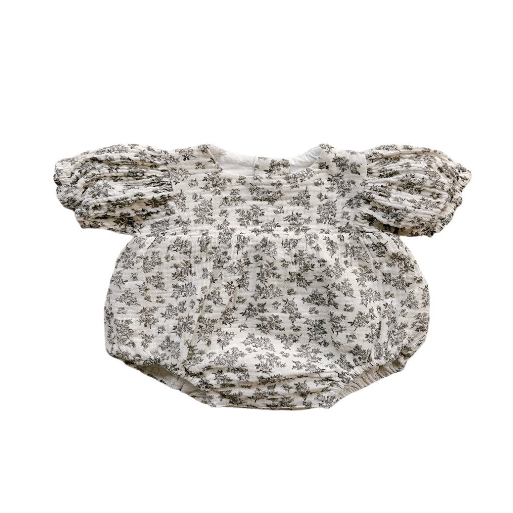 Peggy Romper in Oak Floral: 0-3 months by blue daisy