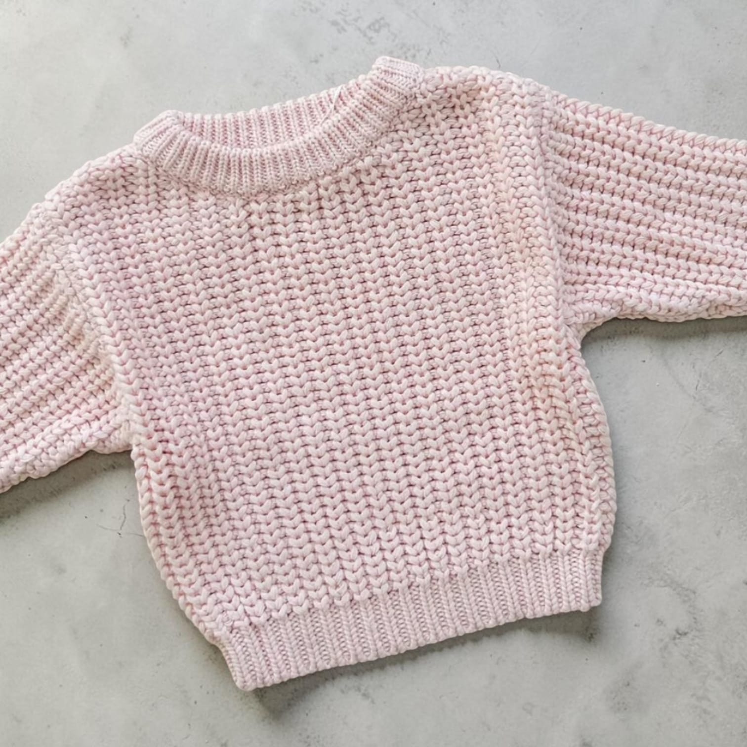 Petite and Co Chunky Knit Jumper Baby Pink - 0–3 Months by Petite and Co