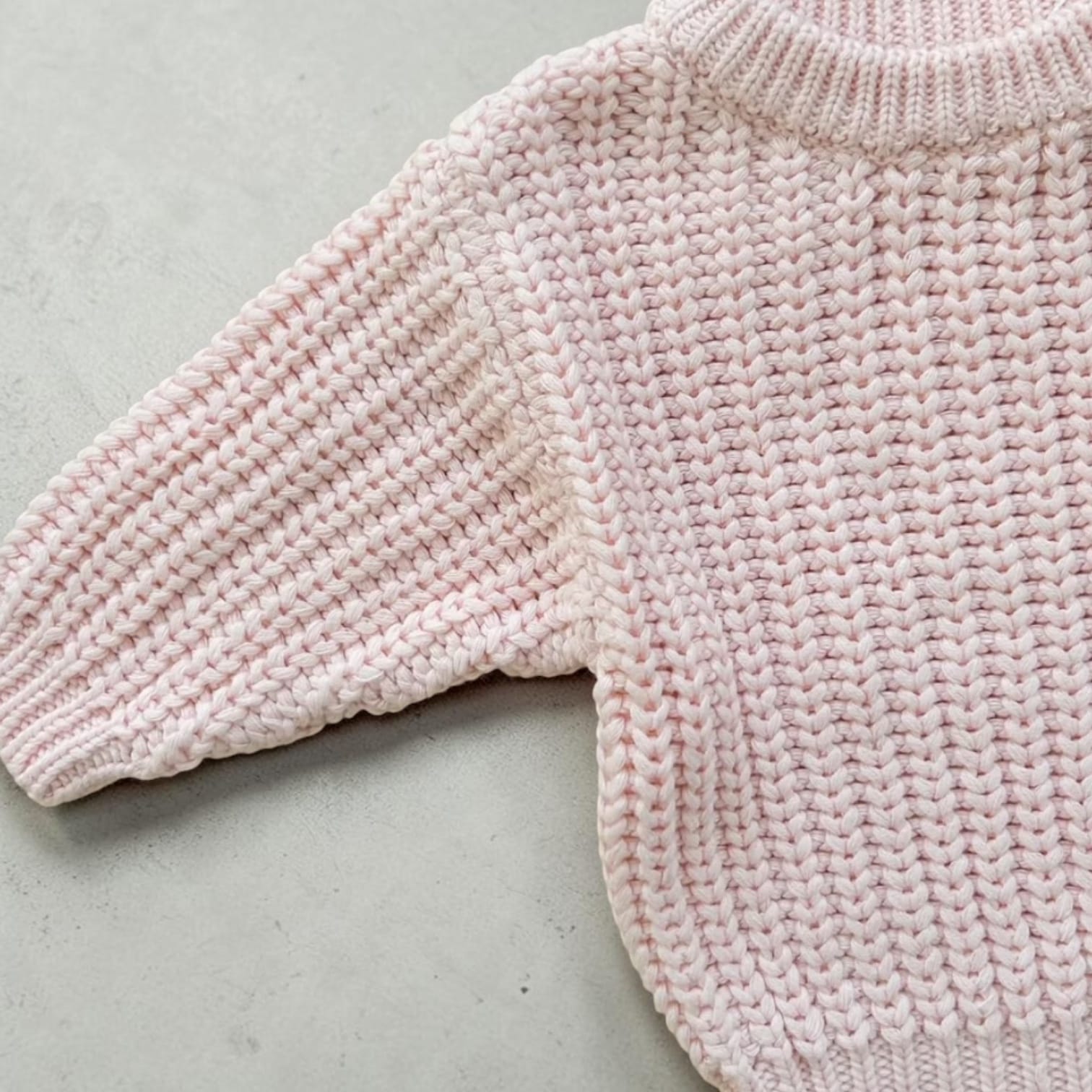 Petite and Co Chunky Knit Jumper Baby Pink - 0–3 Months by Petite and Co