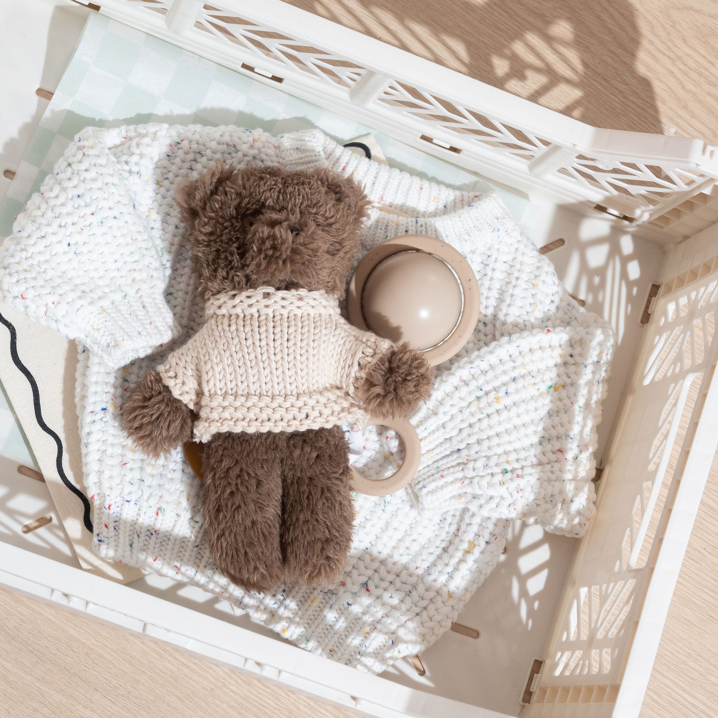 Petite and Co Chunky Knit Jumper Confetti - 0–3 Months by Petite and Co