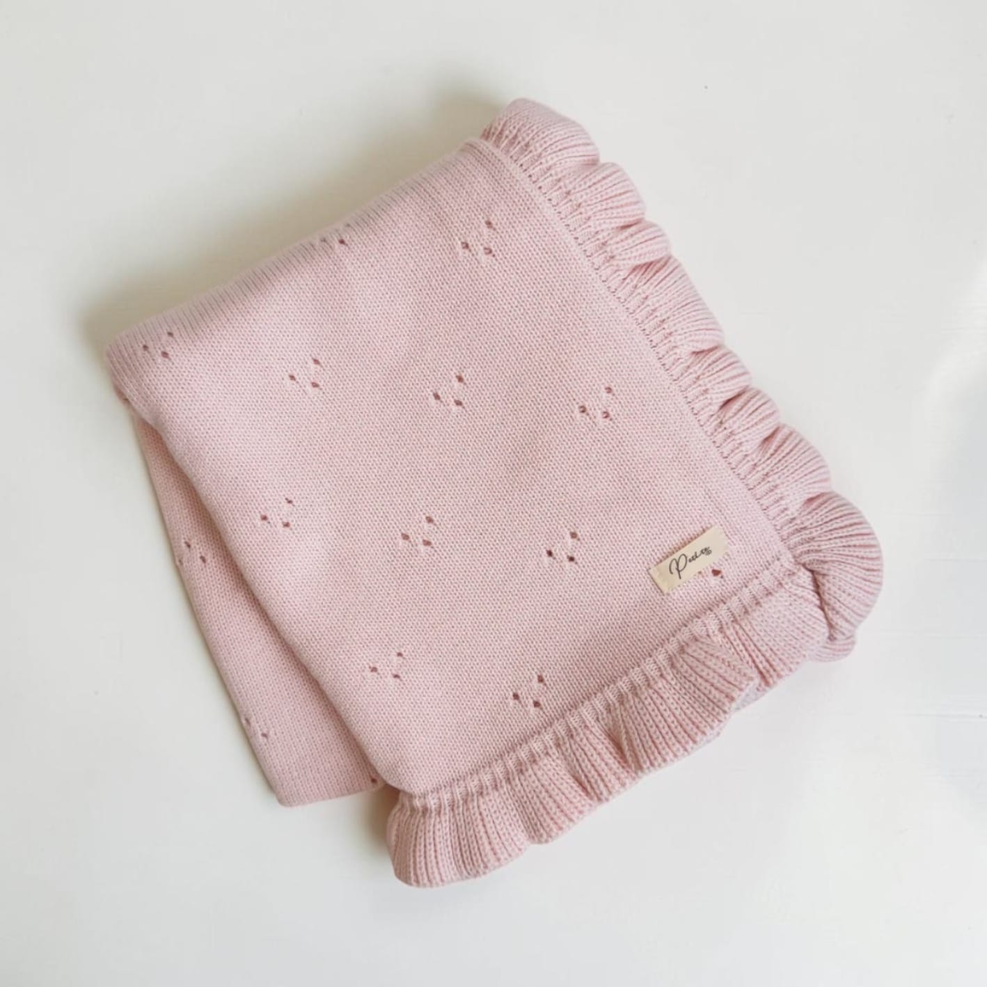 Petite and Co Frill Pontielle Baby Blanket - Baby Pink by Petite and Co