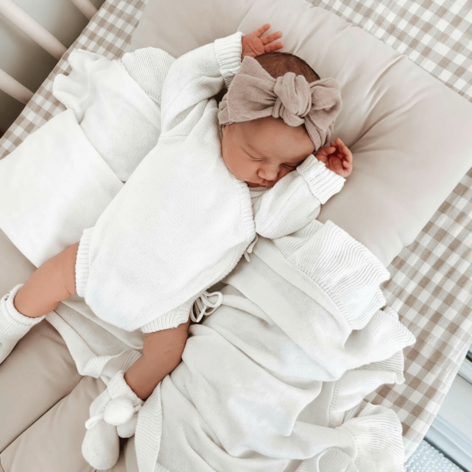 Petite and Co Knit Bodysuit - White 0-3 months by Petite and Co