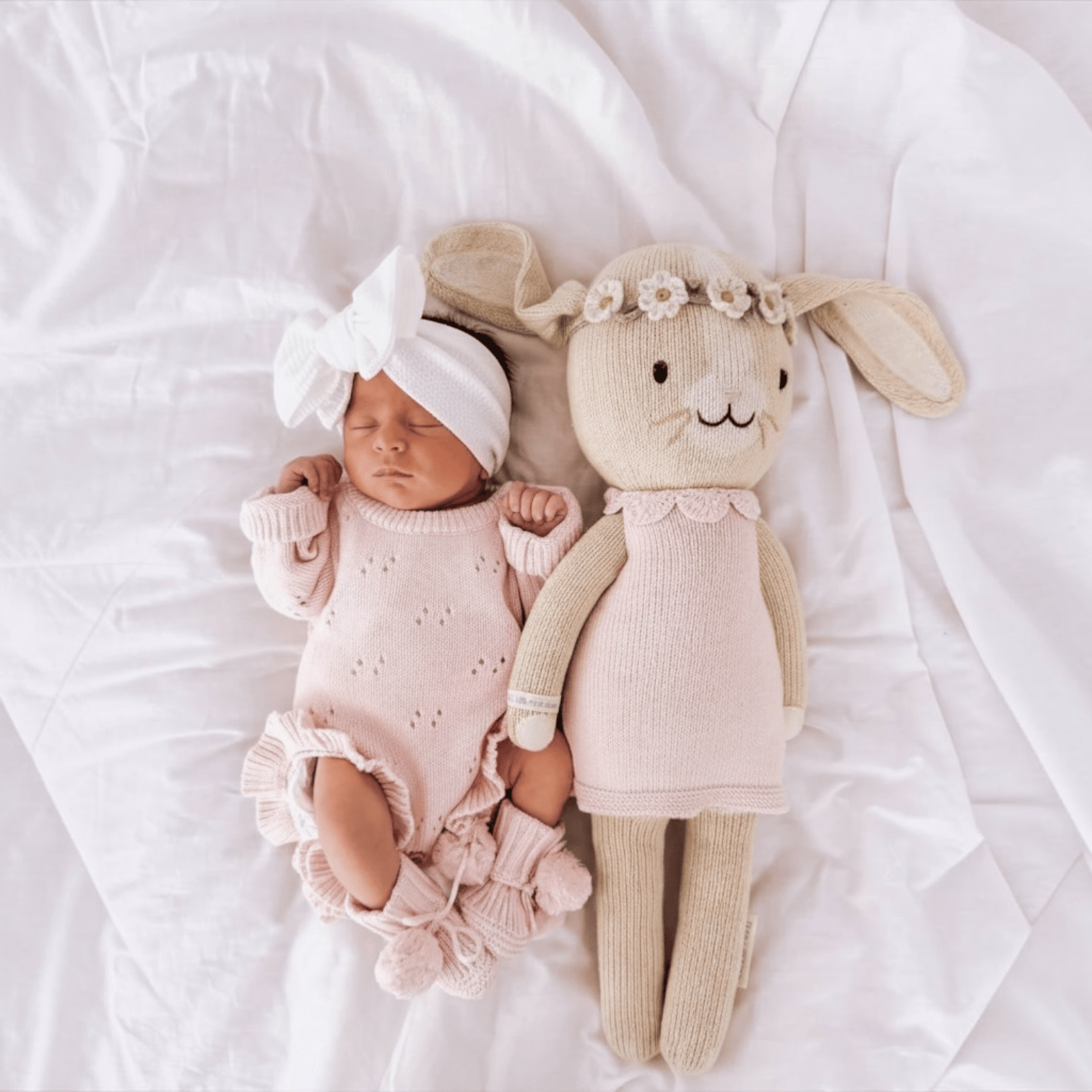 Petite and Co Pointelle Baby Romper - Baby Pink 0-3 Months by Petite and Co