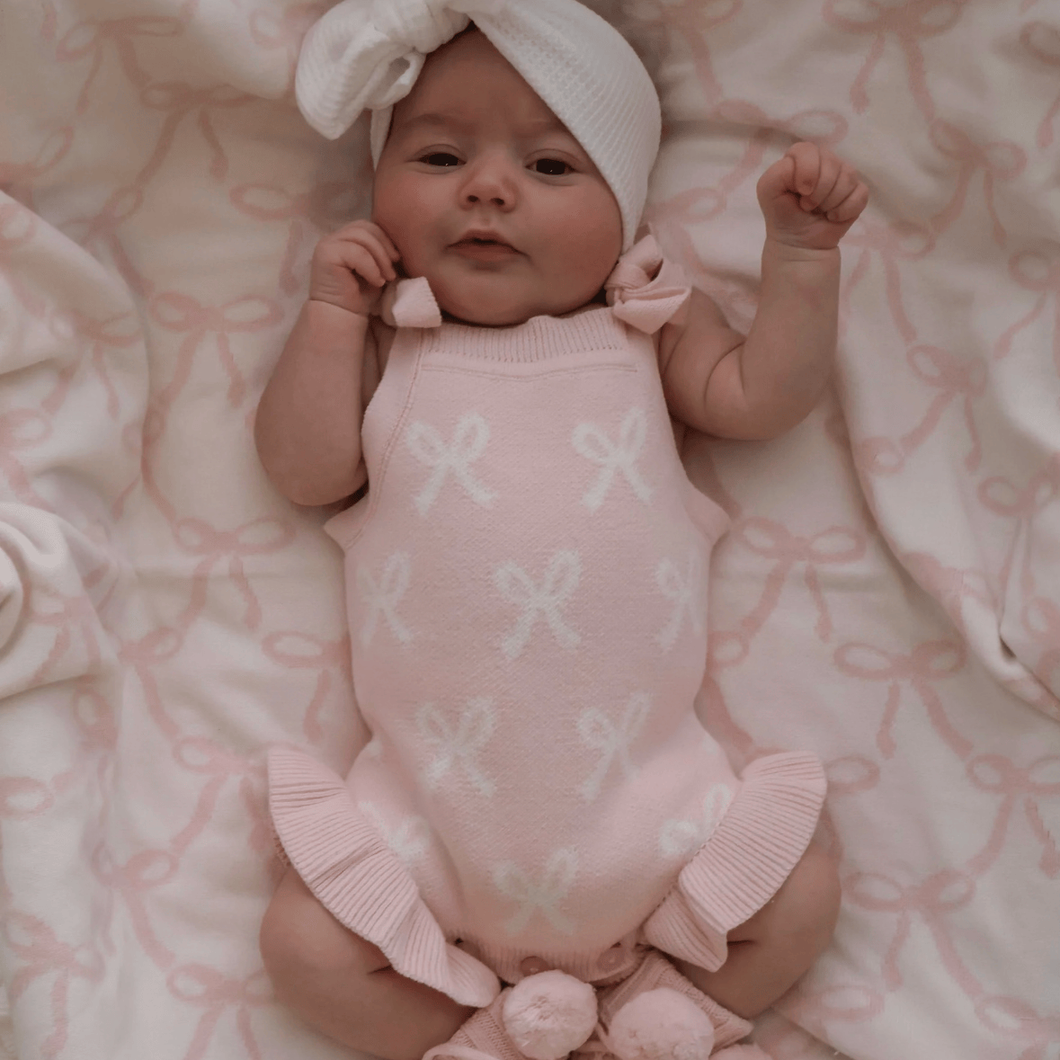 Petite and Co Summer Bow Frill Romper (0–3 Months) by Petite and Co