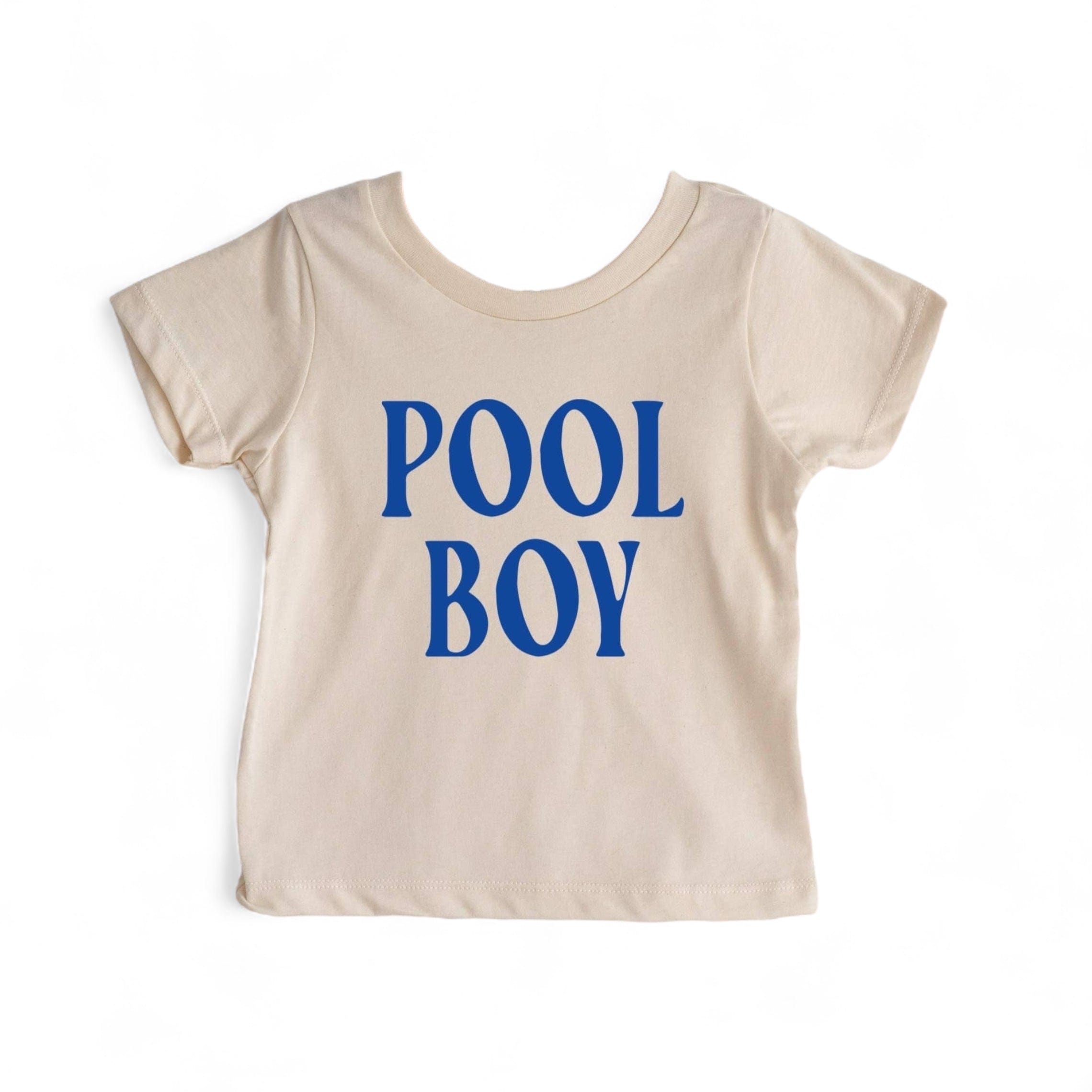 Pool Boy Cream Organic  Kids Tee by Gladfolk