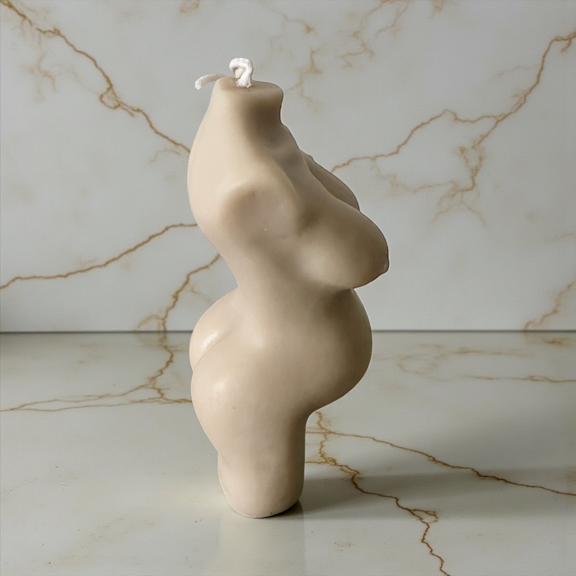 Pregnant Mother Body Candle – Ivory & Mocha (Japanese Honeysuckle / Lychee & Guava) Ivory - Japanese Honeysuckle by Mummy&Mia Candles