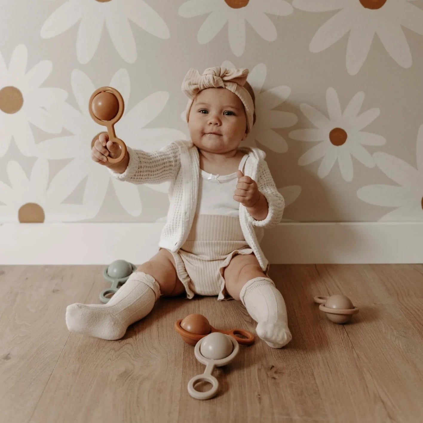 Rattle Baby Toy + Teether in Four Colours by Little Chew