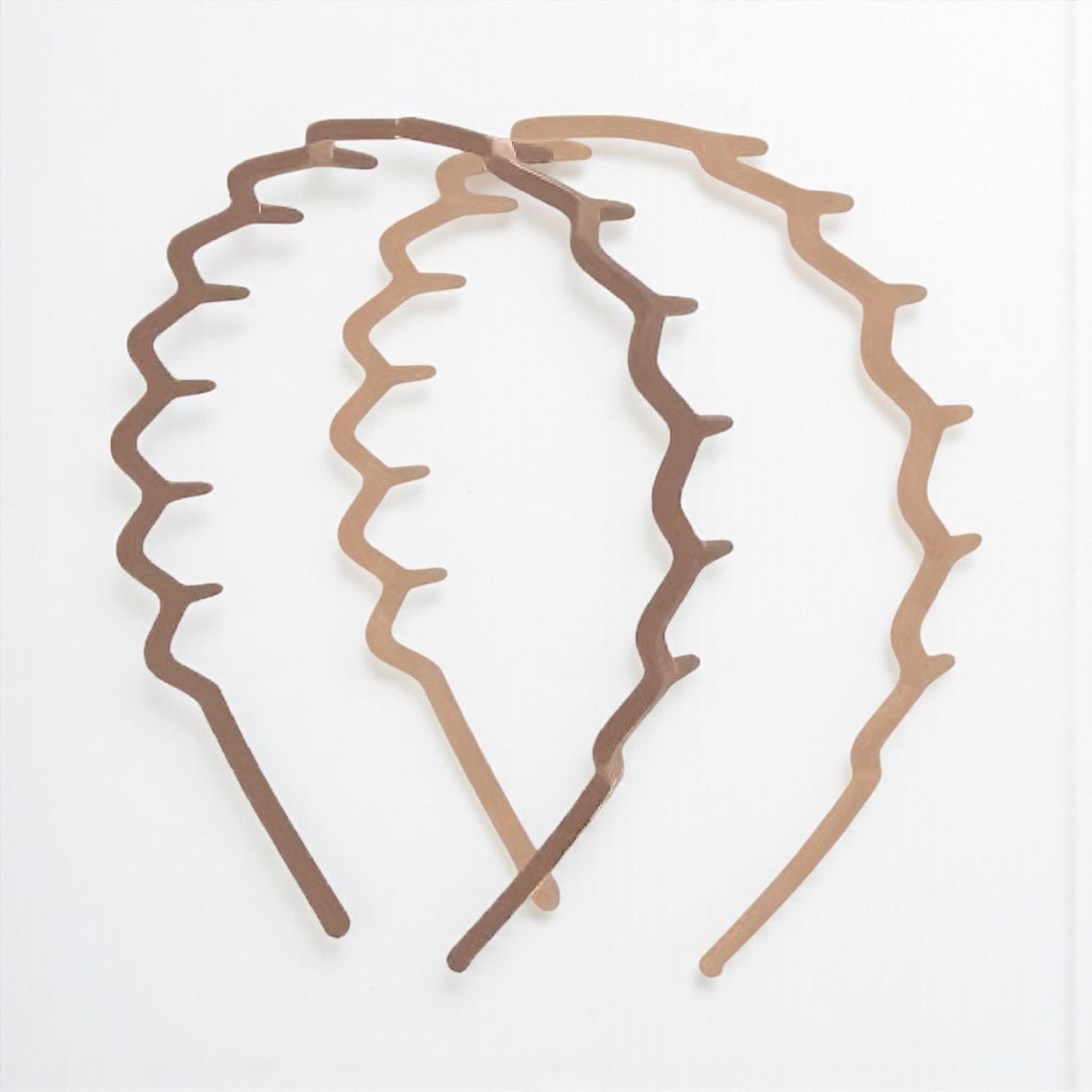 Recycled Plastic Zig Zag Headband 2pc - Neutral by Kitsch