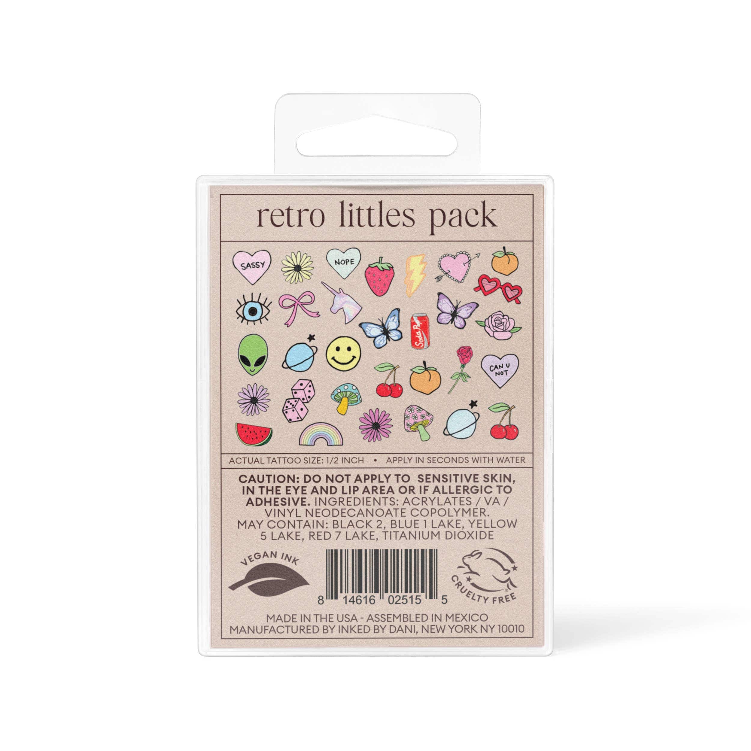 Retro Littles Temporary Tattoo Pack by INKED by Dani