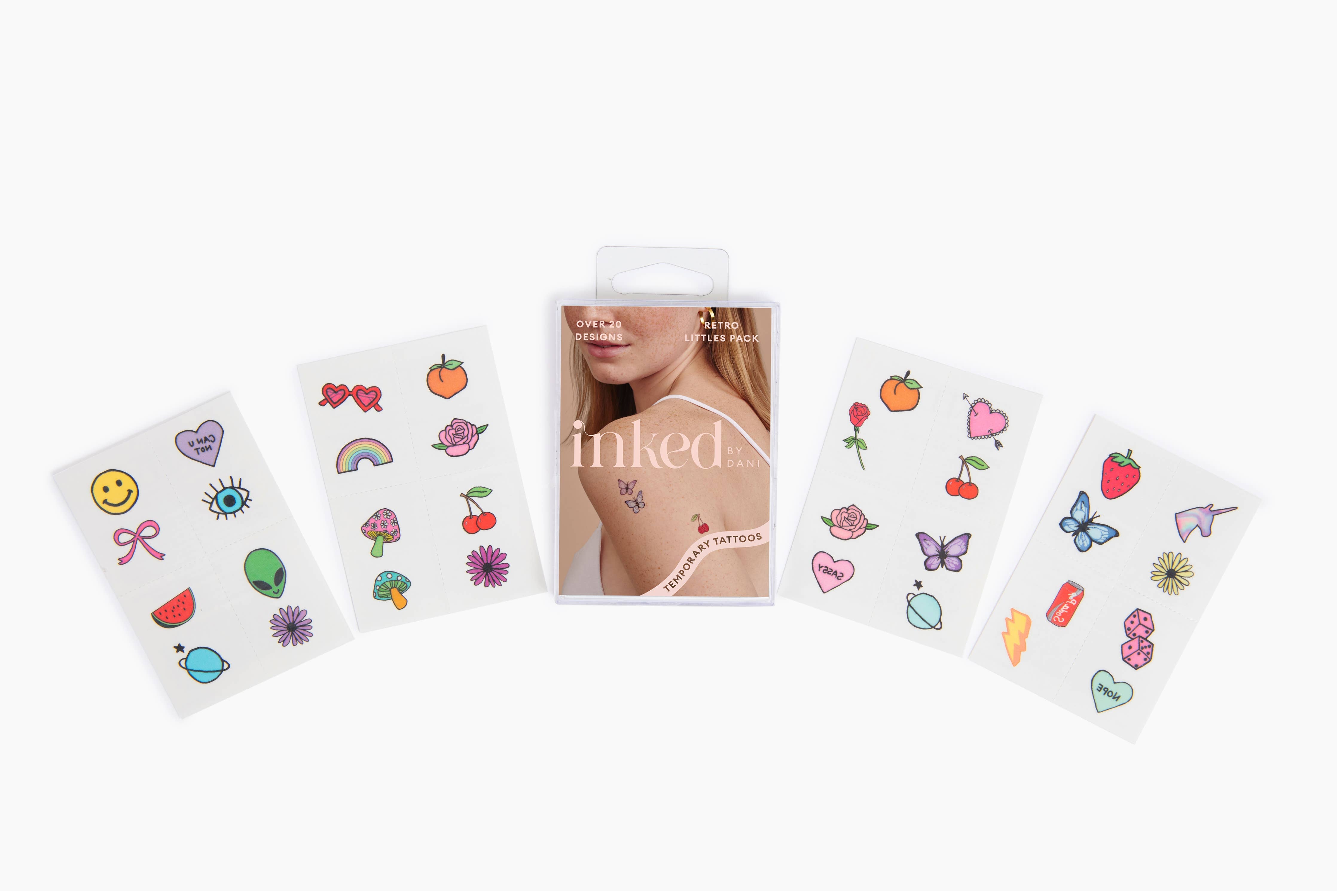 Retro Littles Temporary Tattoo Pack by INKED by Dani