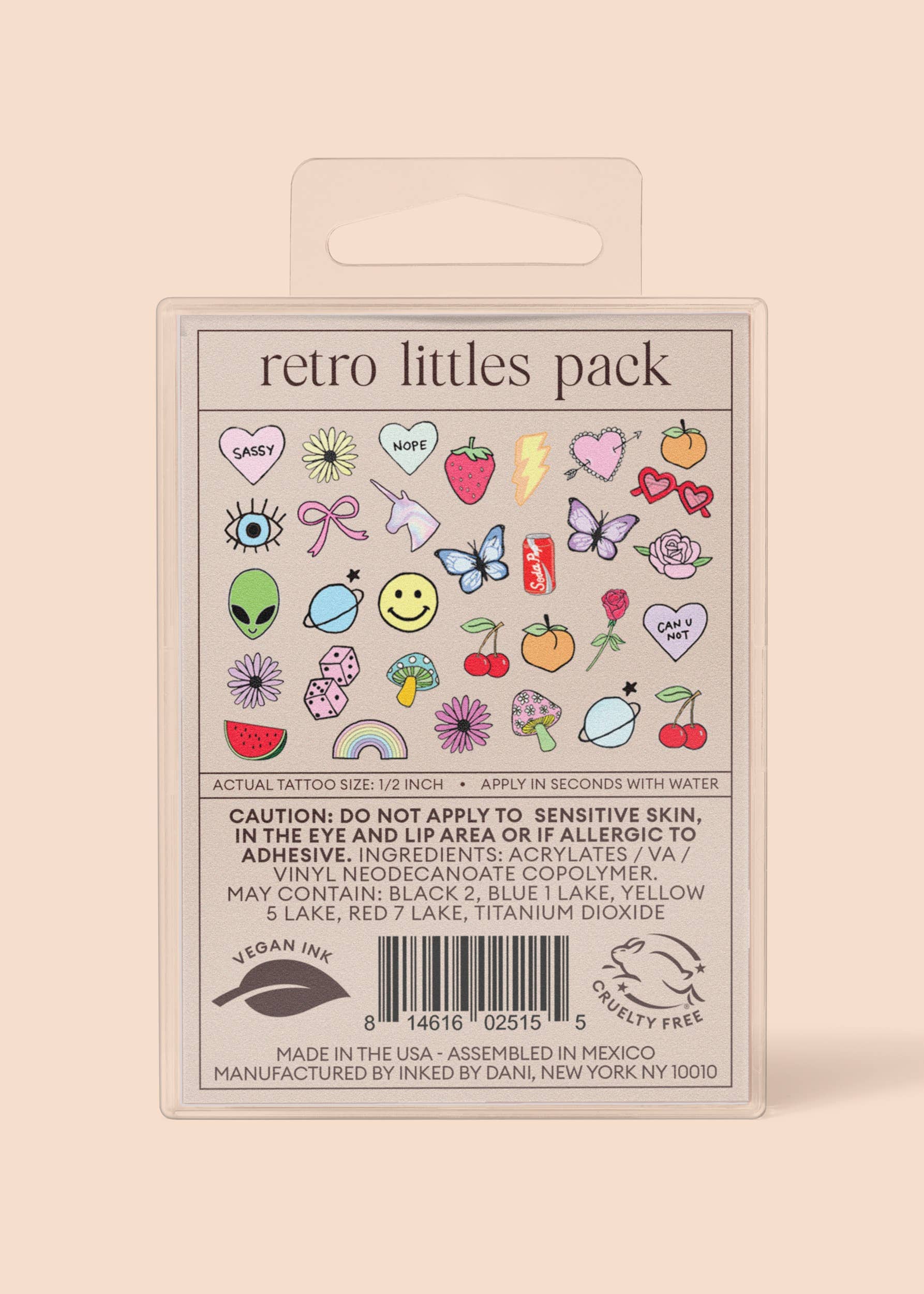 Retro Littles Temporary Tattoo Pack by INKED by Dani