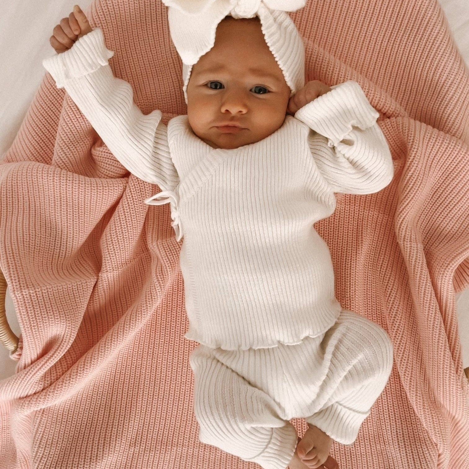 RIBBED KIMONO SET | MILK 0000 by Petite + Co