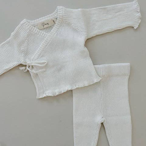RIBBED KIMONO SET | MILK 0000 by Petite + Co