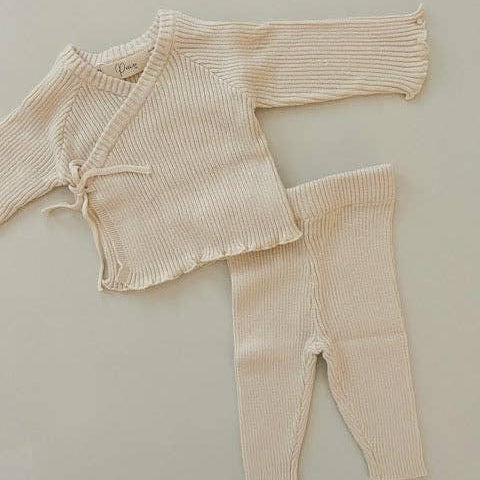 RIBBED KIMONO SET | OAT 0000 by Petite + Co