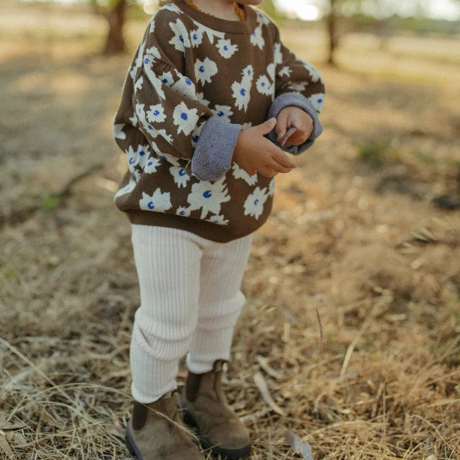 Ribbed Organic Leggings in Pink Salt by Grown